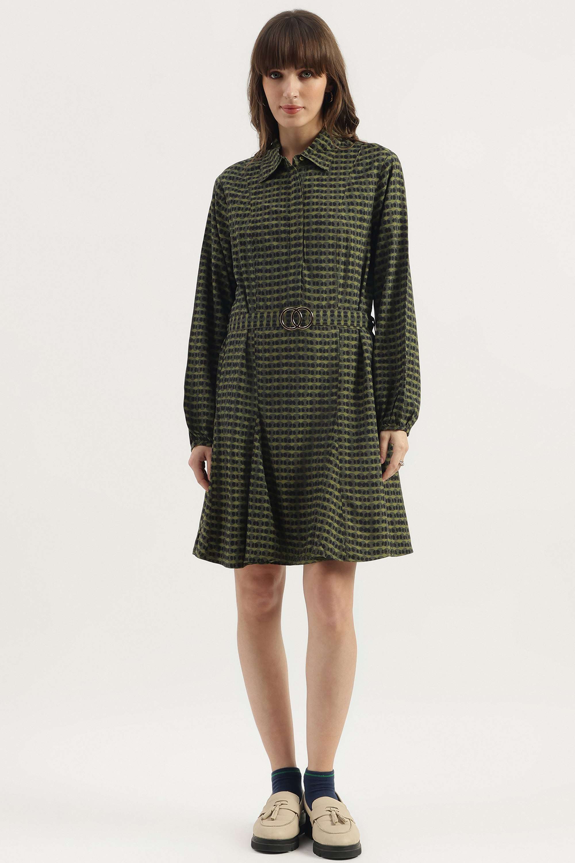 Printed-Blended-Fabric-Women-s-Dress