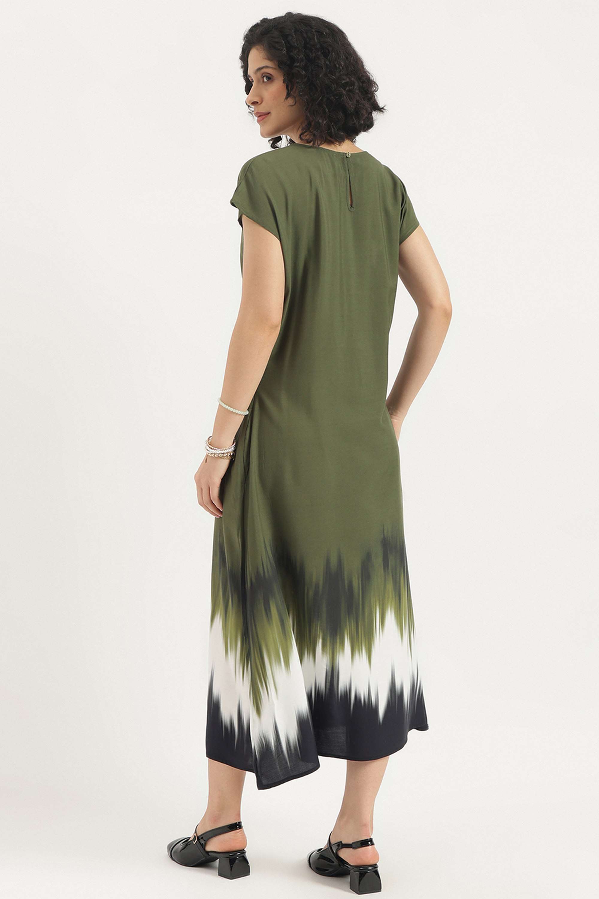Printed-Blended-Fabric-Women-s-Dress