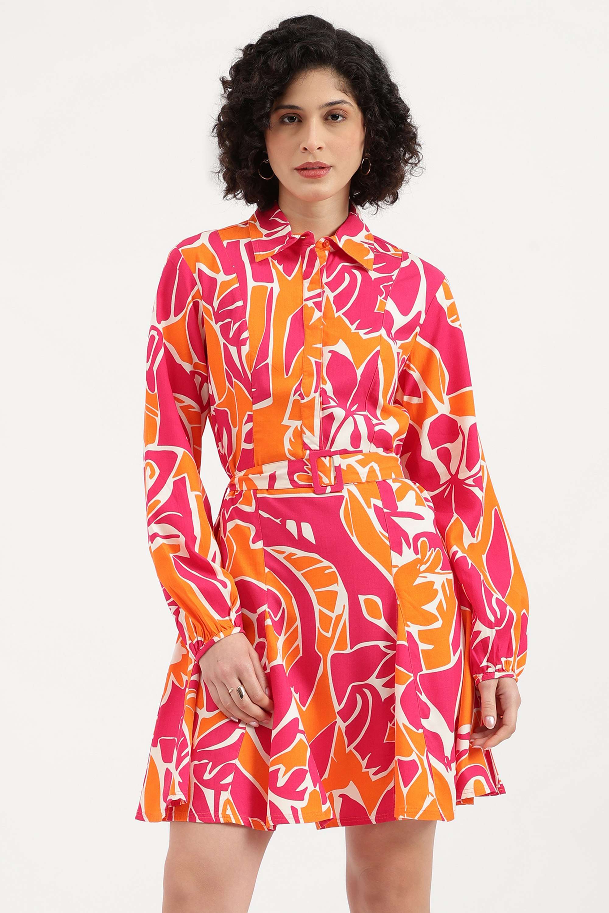 Printed-Blended-Fabric-Women-s-Dress