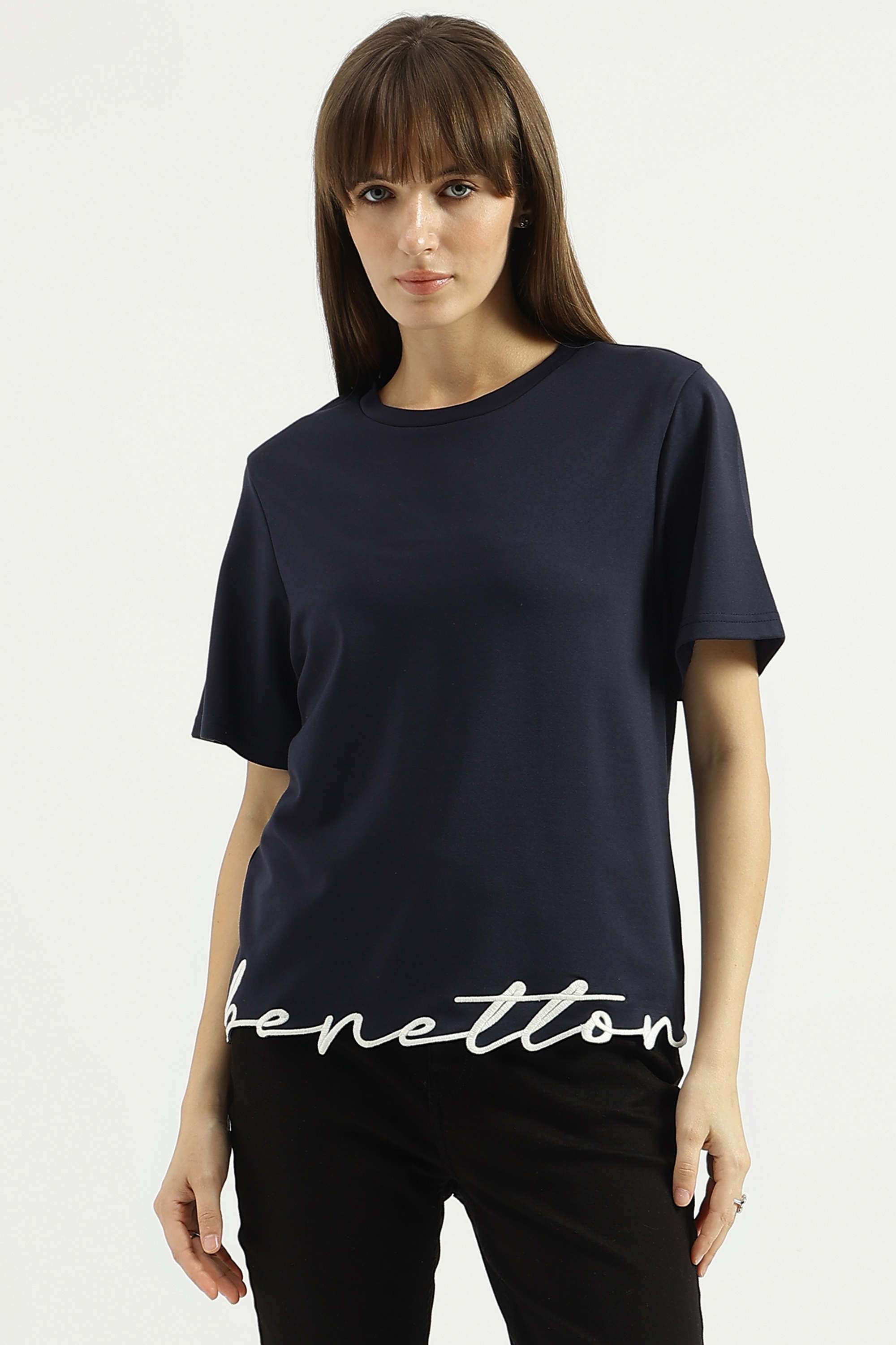 Solid-Blended-Fabric-Regular-Fit-Women-s-Top