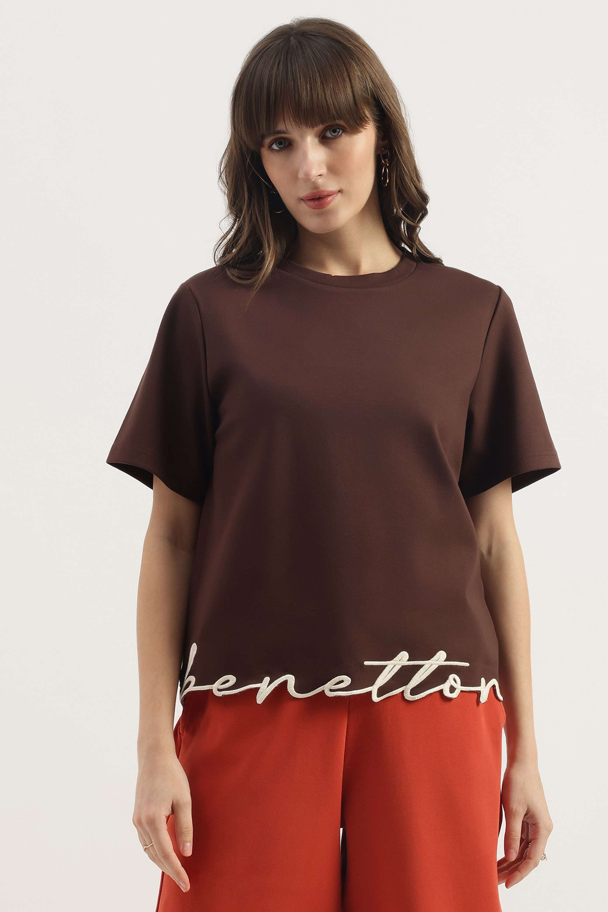 Printed-Blended-Fabric-Women-s-T-Shirt