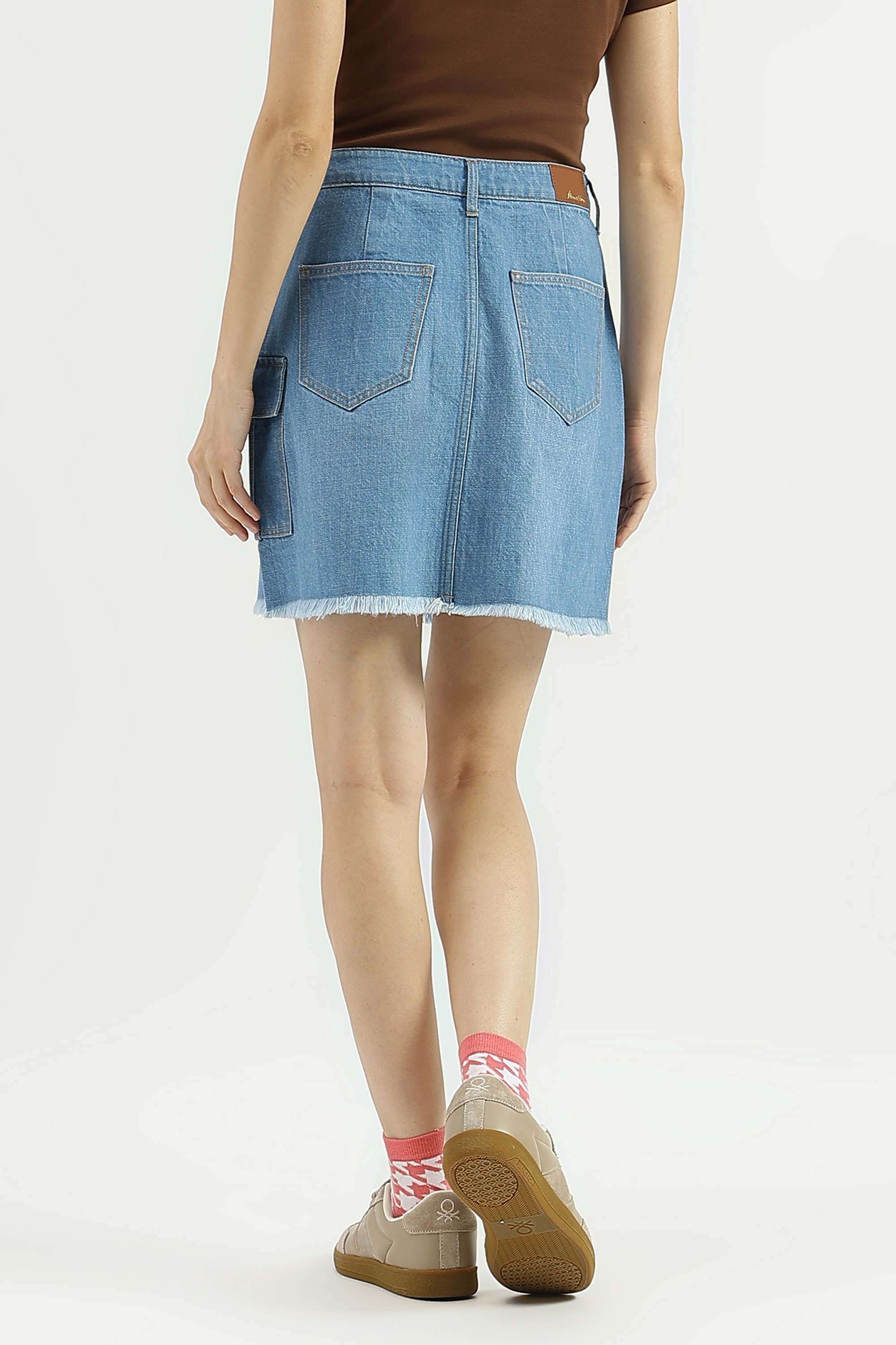 Solid-Blended-Fabric-Regular-Fit-Women-s-Skirts