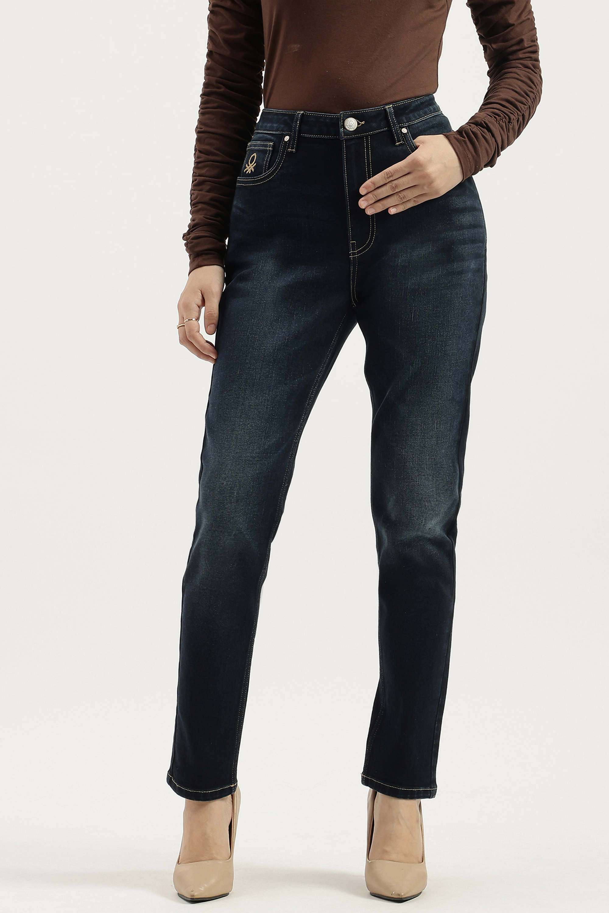 Solid-Blended-Fabric-Skinny-Fit-Women-s-Jeans