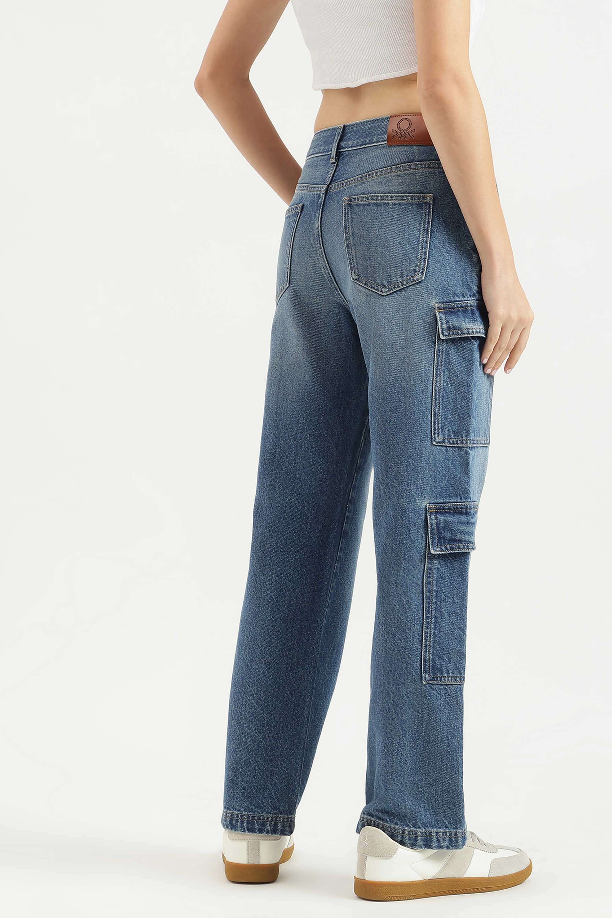 Solid-Blended-Fabric-Straight-Fit-Women-s-Jeans