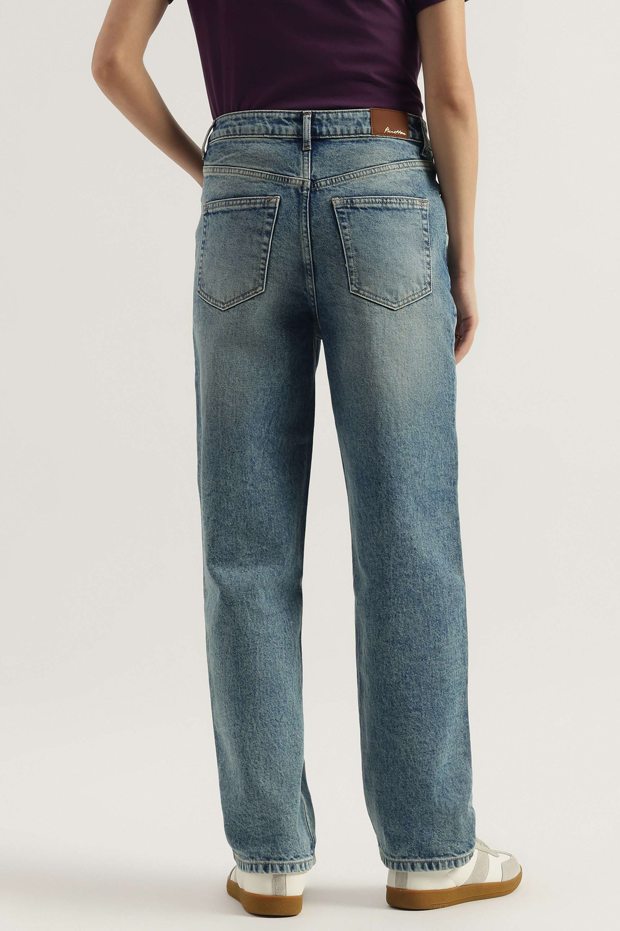 High-Rise-Blended-Fabric-Straight-Fit-Women-s-Jeans