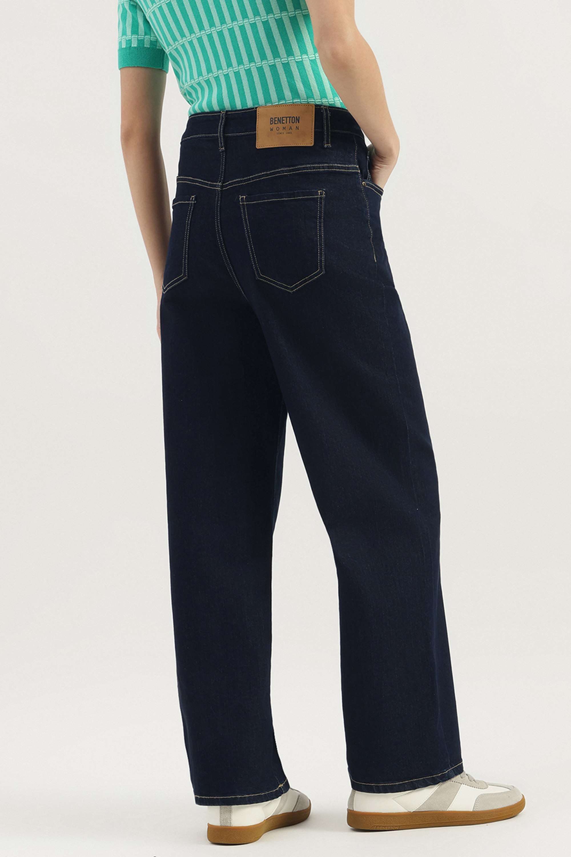 High-Rise-Blended-Fabric-Women-s-Jeans