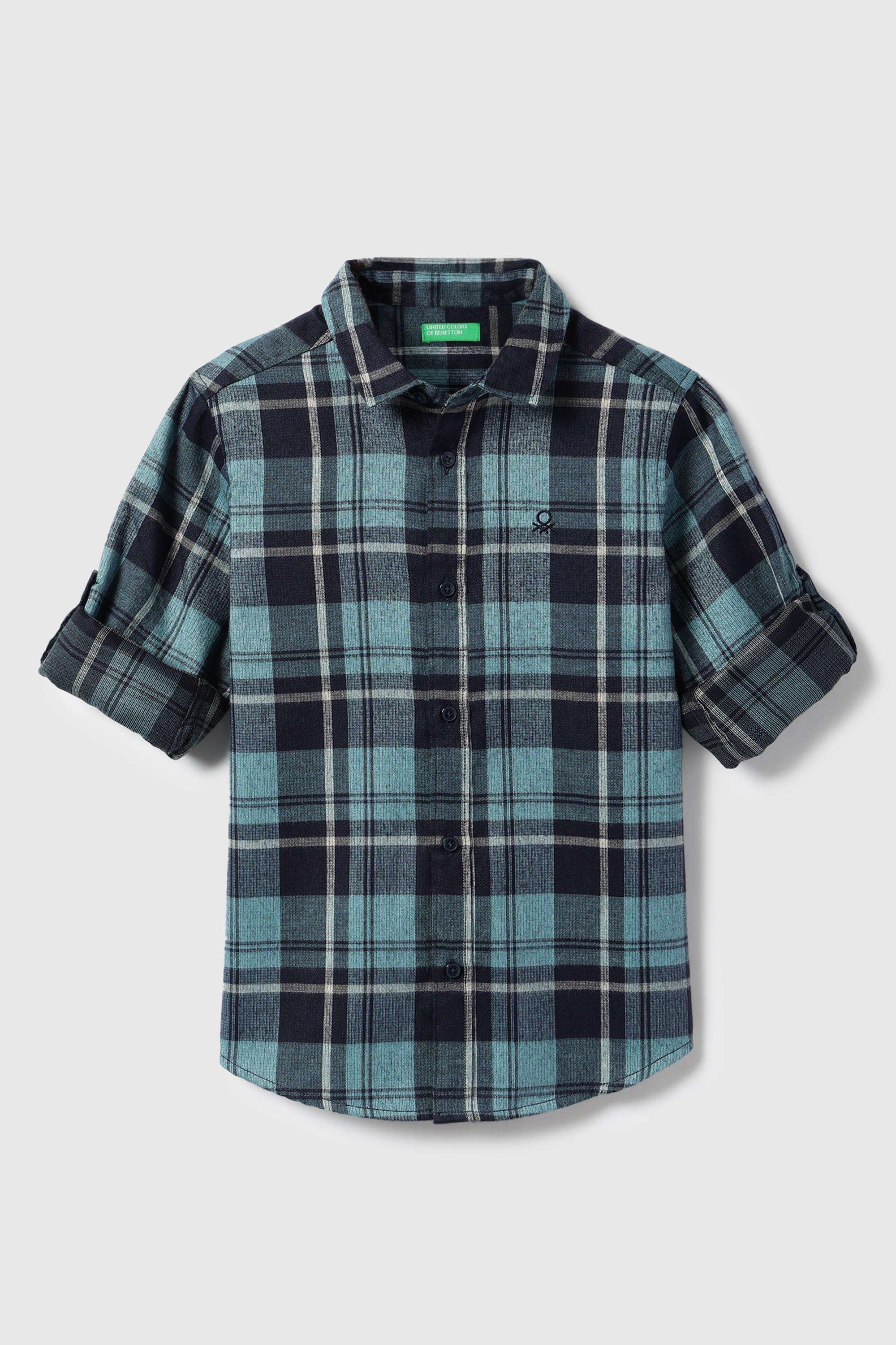 Checks-Poly-Cotton-Collared-Boy-s-Shirt