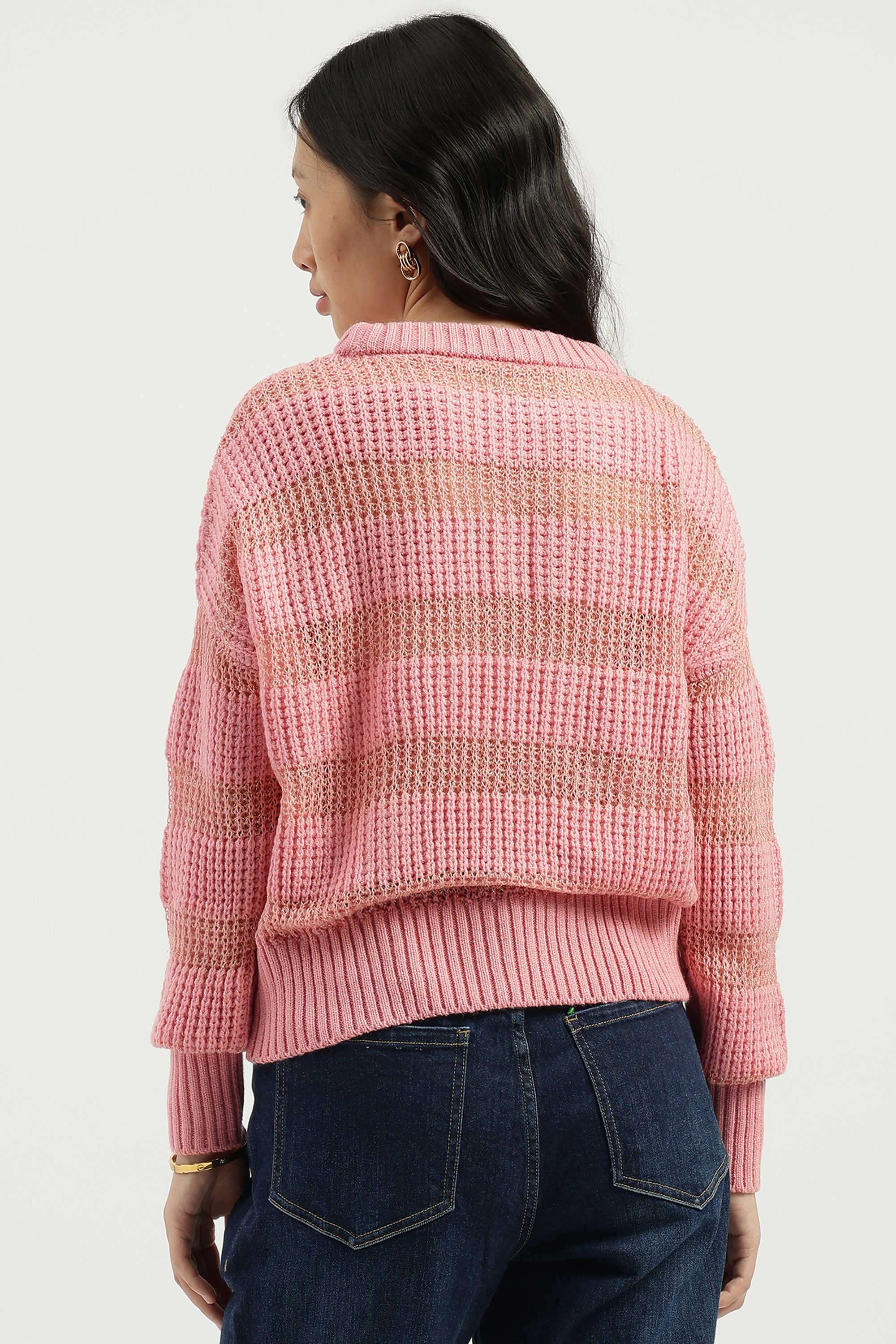 Solid-Blended-Fabric-Regular-Fit-Women-s-Sweater