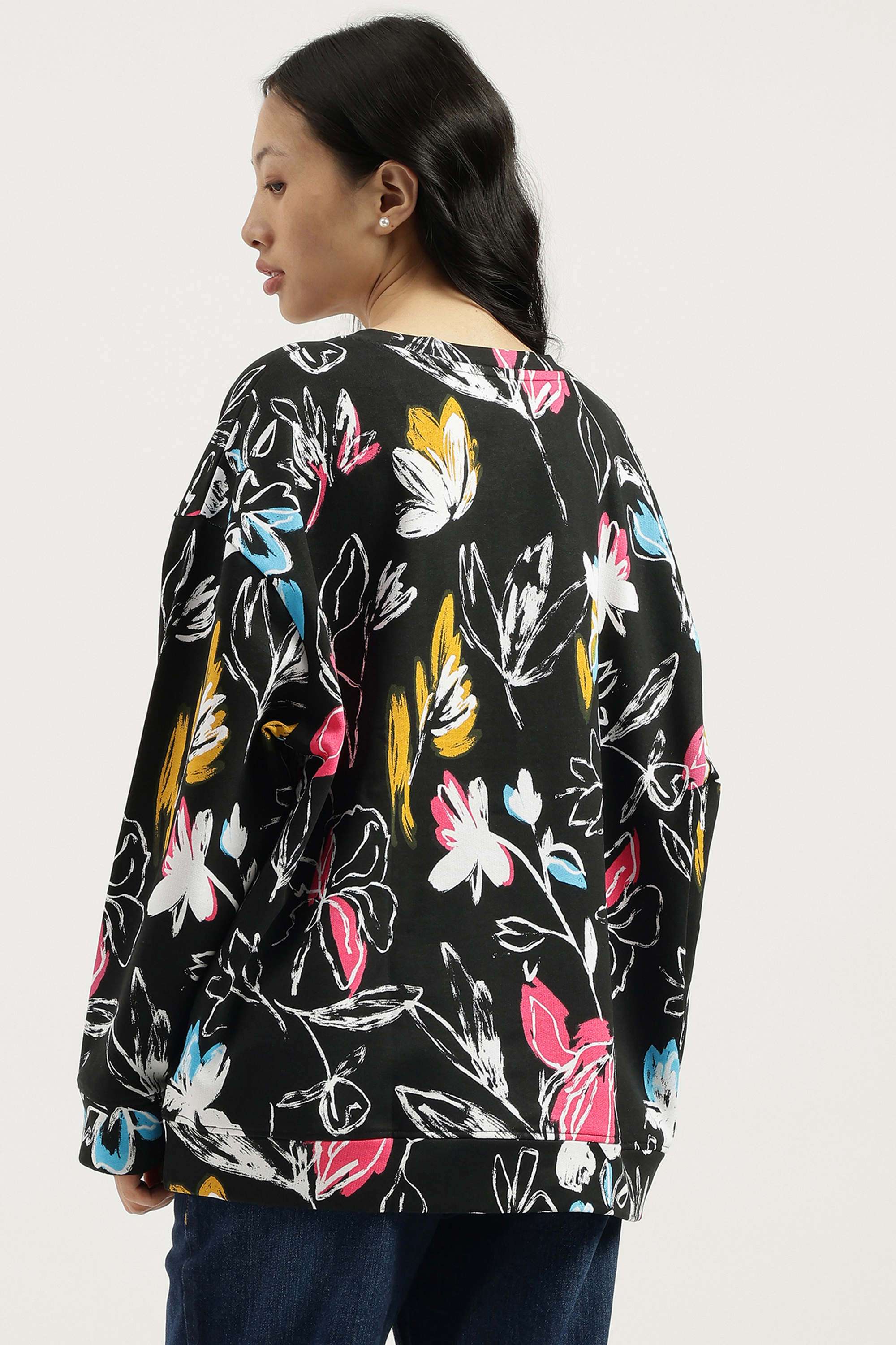 Solid-Blended-Fabric-Regular-Fit-Women-s-Sweatshirt