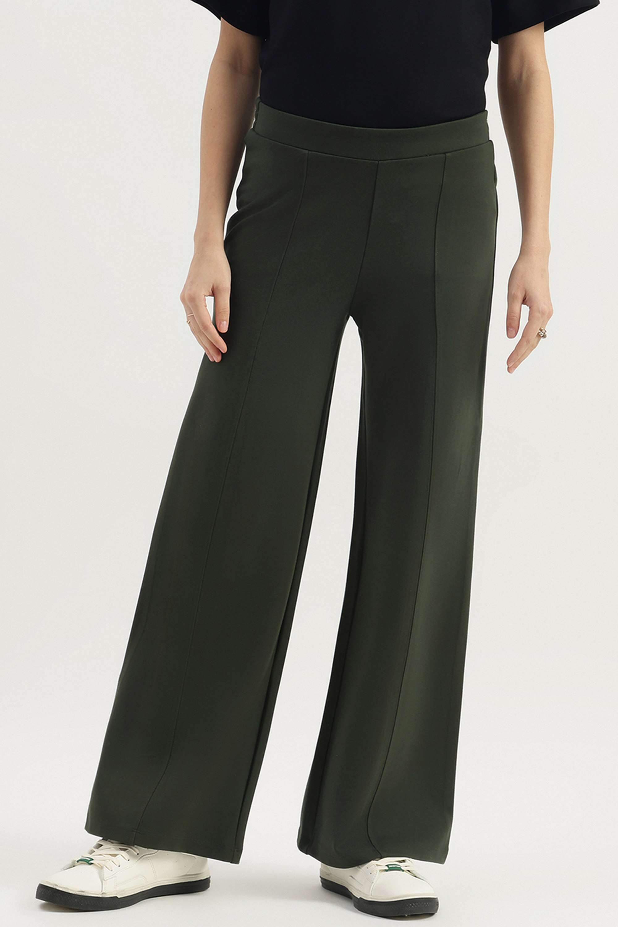 Printed-Regular-Fit-Blended-Fabric-Women-s-Casual-Wear-Pants