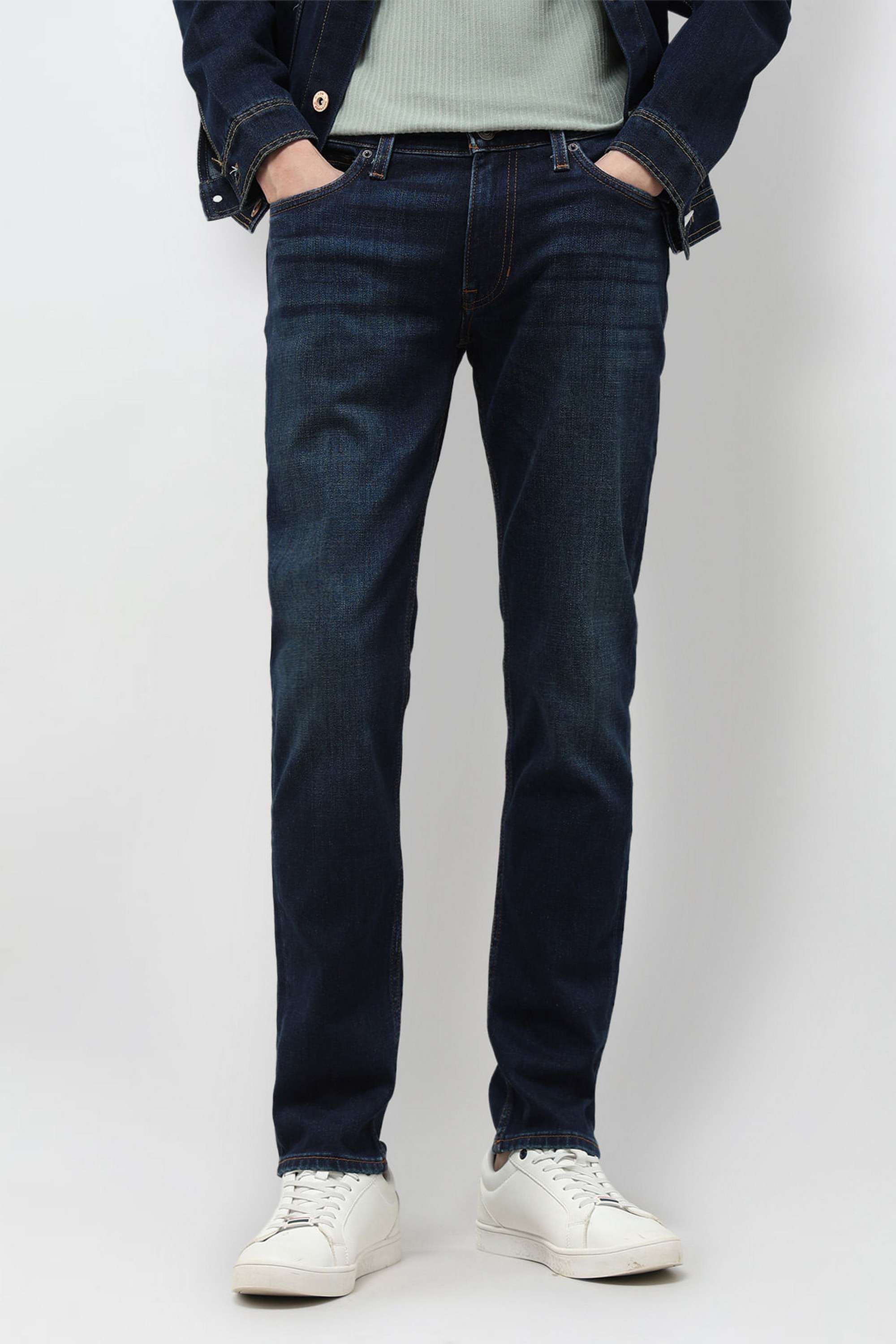 Dark-Wash-Cotton-Tapered-Fit-Men-s-Jeans