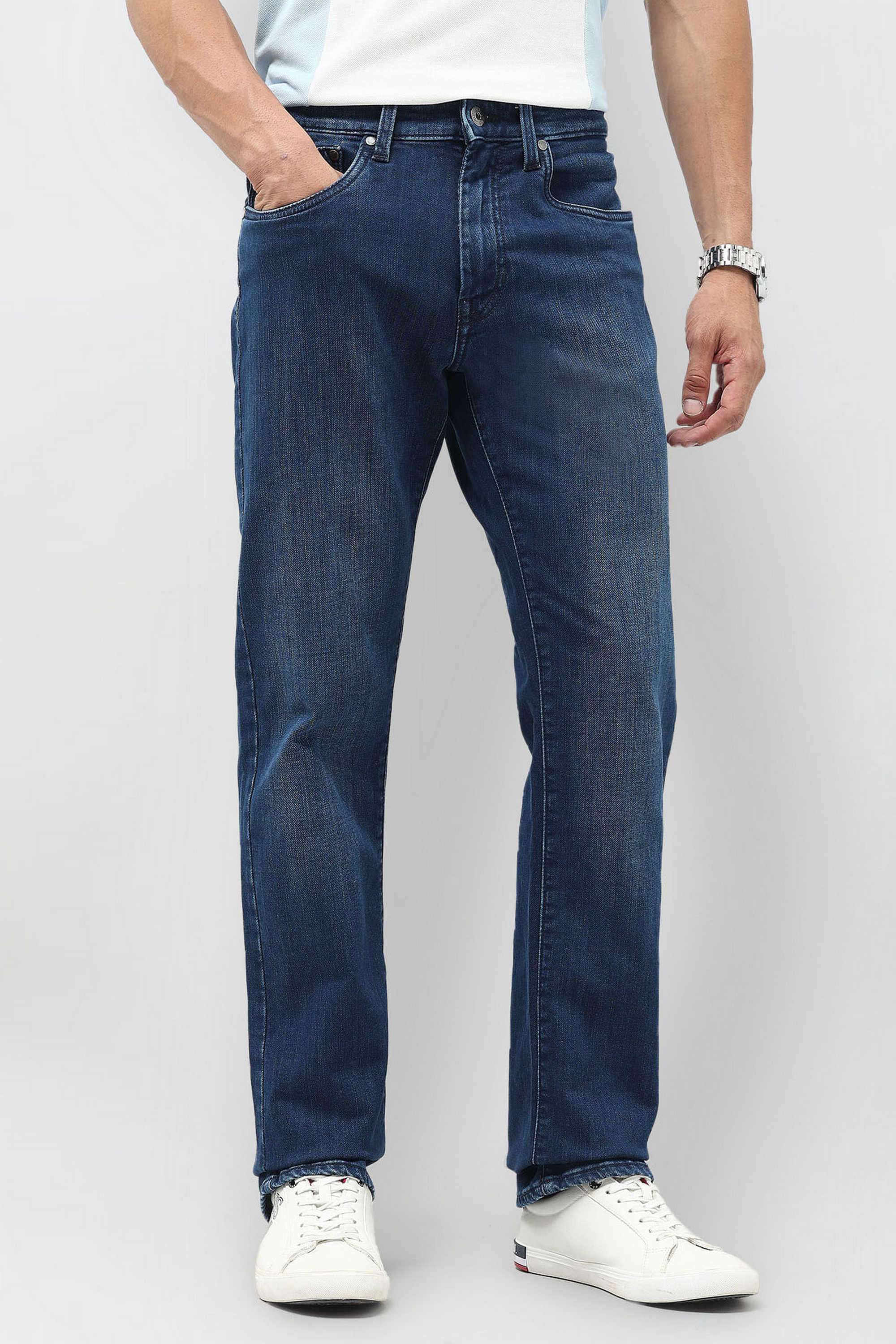 Solid-Cotton-Straight-Fit-Men-s-Jeans