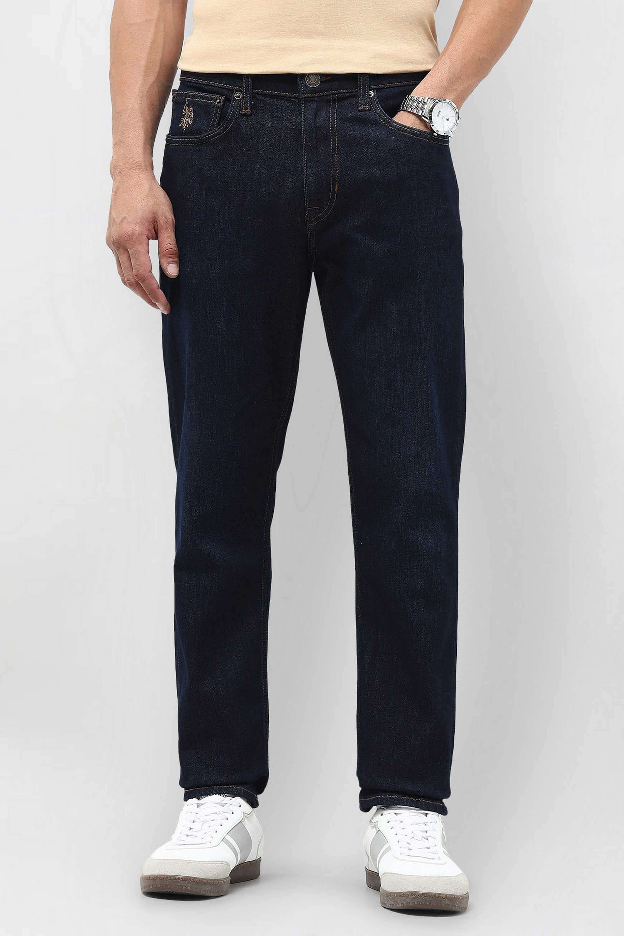 Solid-Cotton-Tapered-Fit-Men-s-Jeans