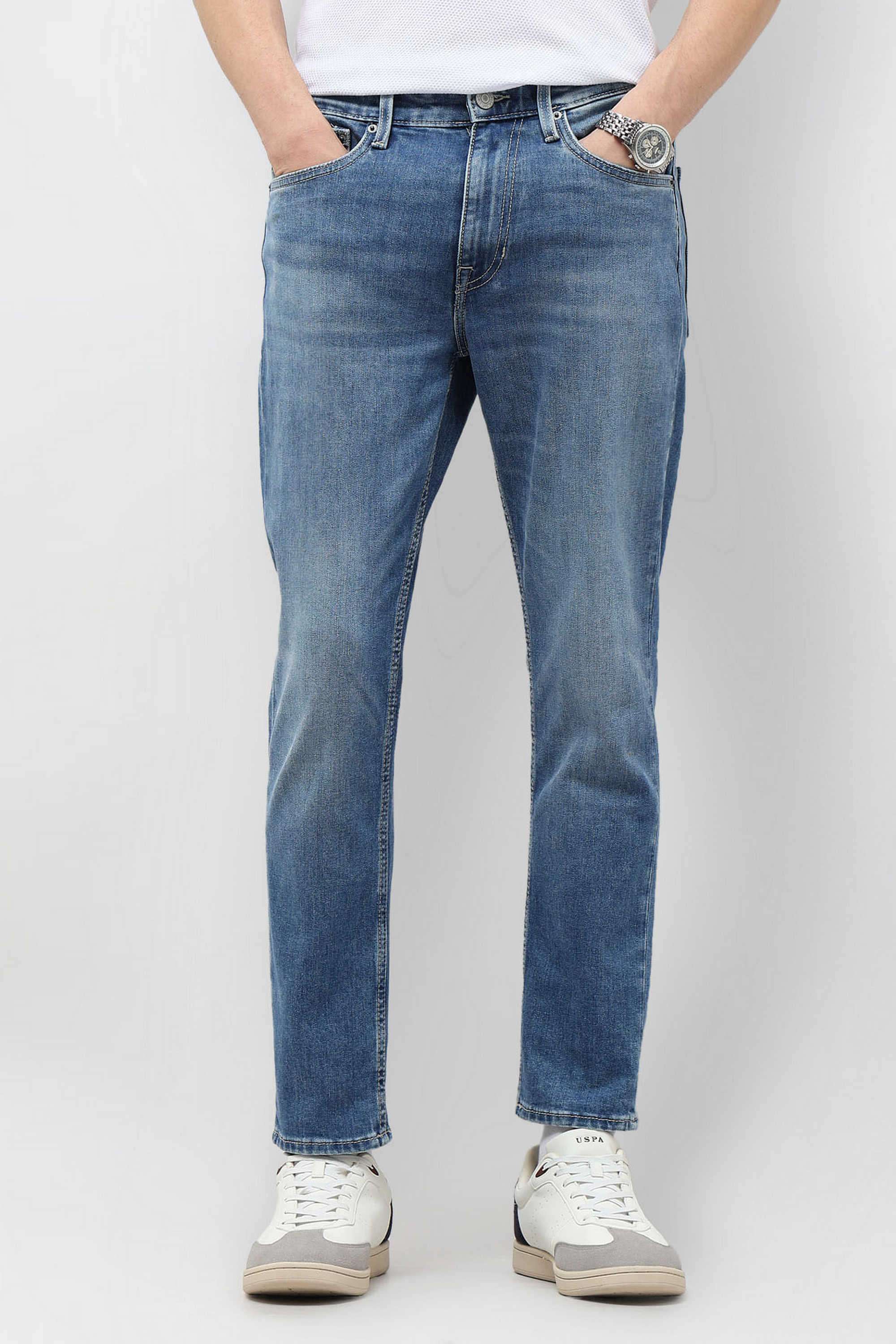 Solid-Cotton-Tapered-Fit-Men-s-Jeans