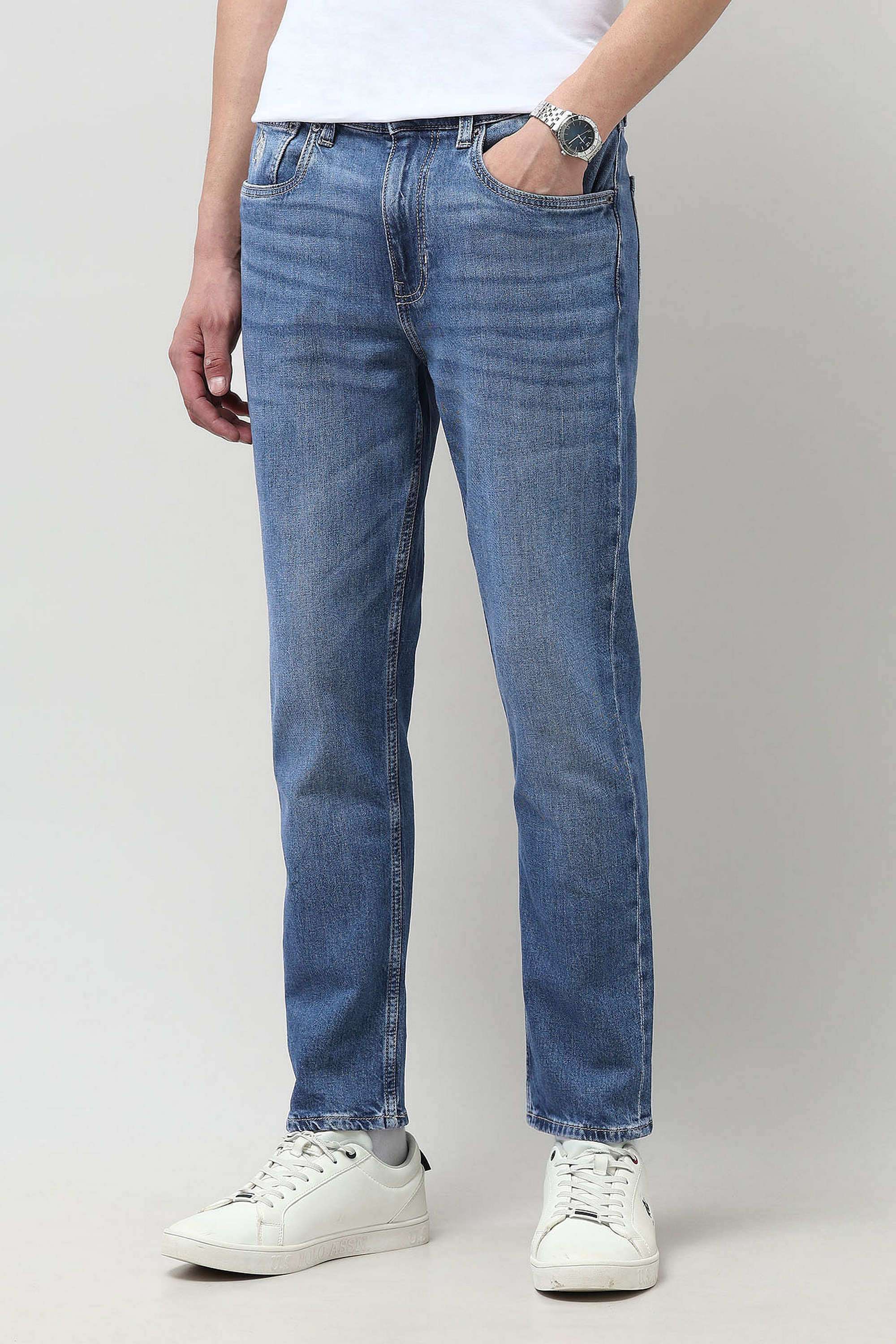 Light-Wash-Cotton-Tapered-Fit-Men-s-Jeans