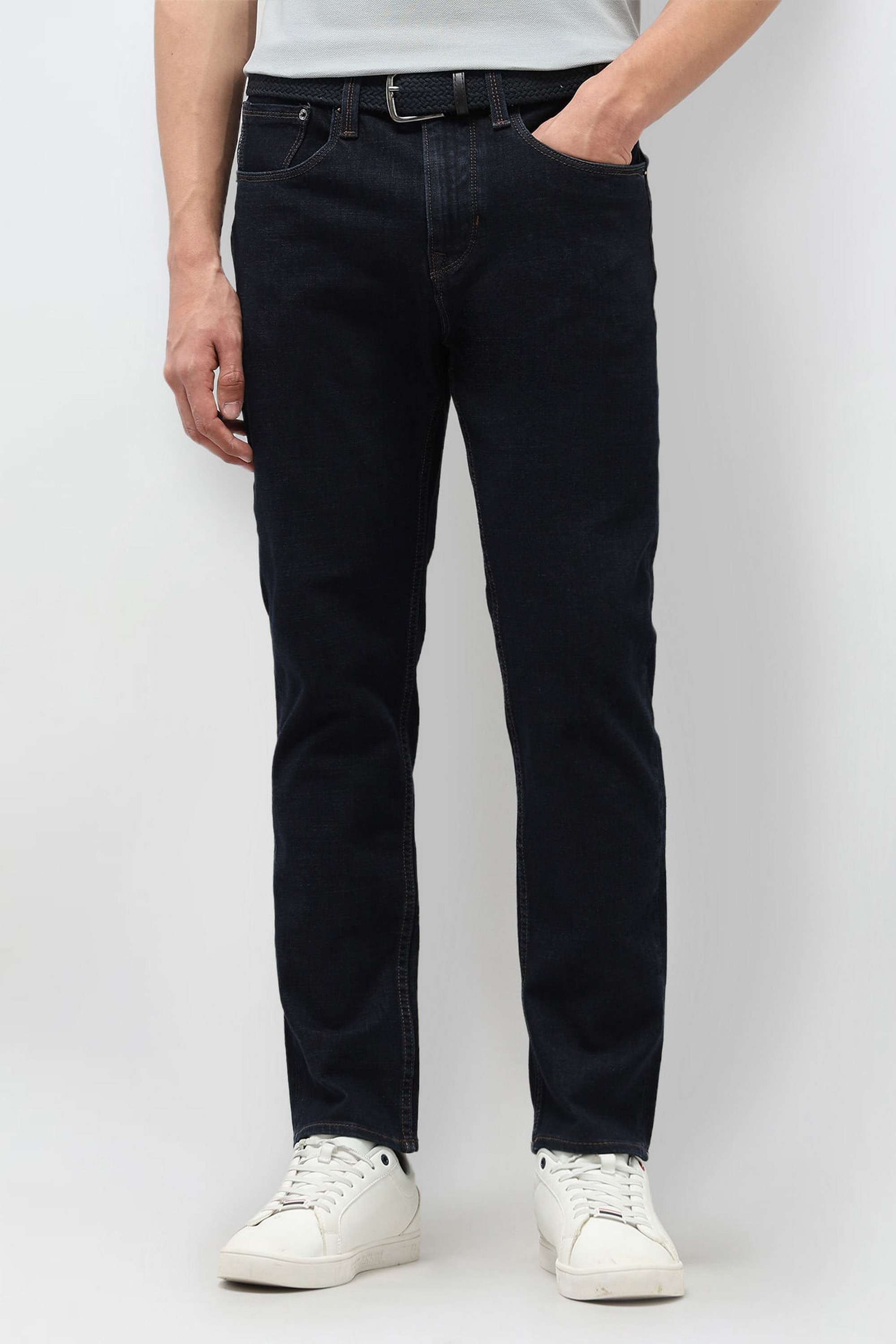 Dark-Wash-Cotton-Tapered-Fit-Men-s-Jeans