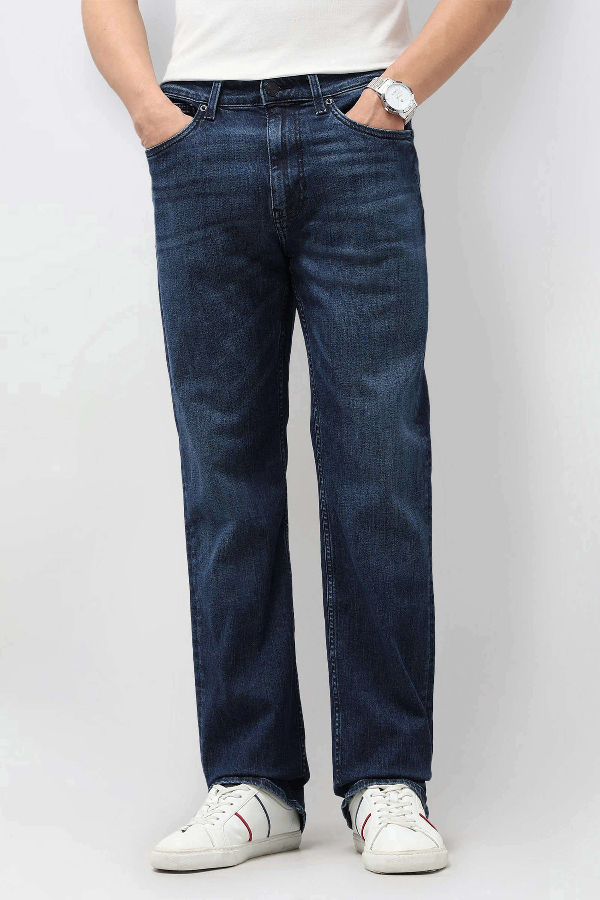 Light-Wash-Cotton-Bootcut-Fit-Men-Jeans