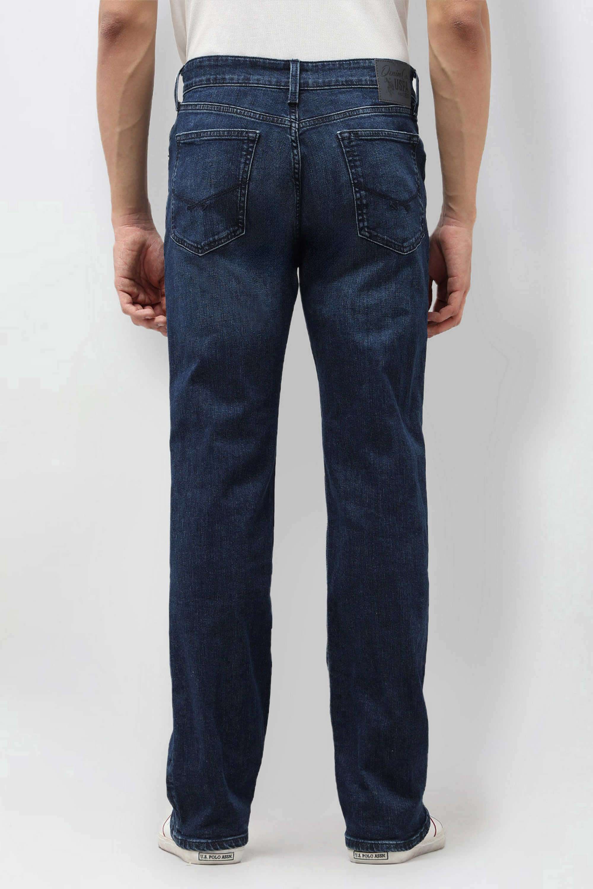 Light-Wash-Cotton-Bootcut-Fit-Men-Jeans