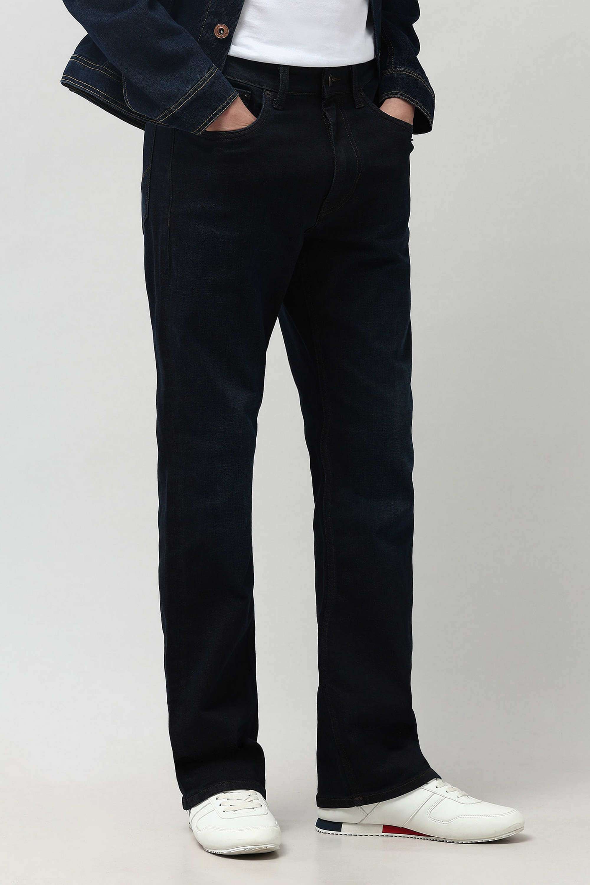 Dark-Wash-Cotton-Bootcut-Fit-Men-s-Jeans