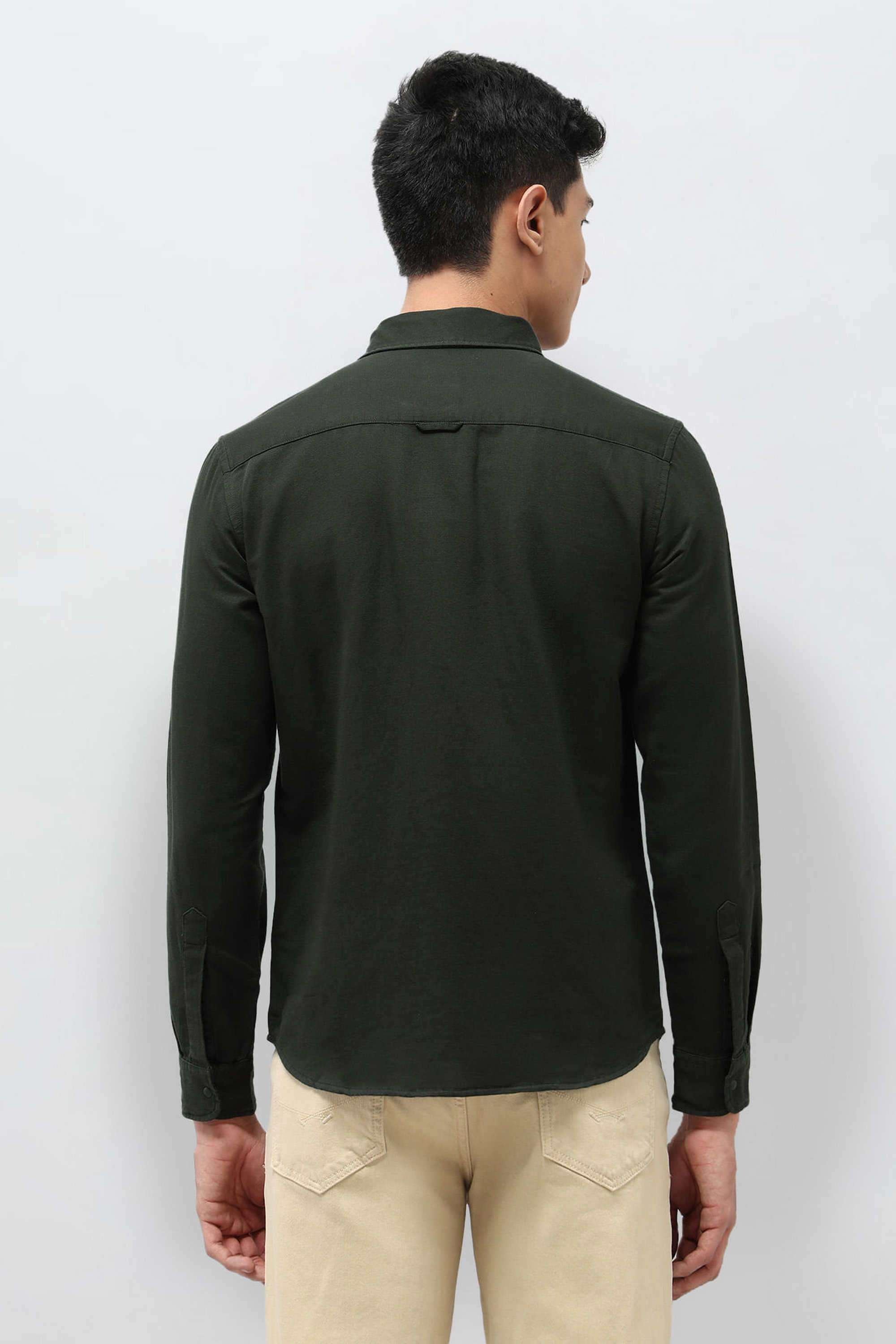 Solid-Cotton-Men-Casual-Wear-Regular-Fit-Shirt