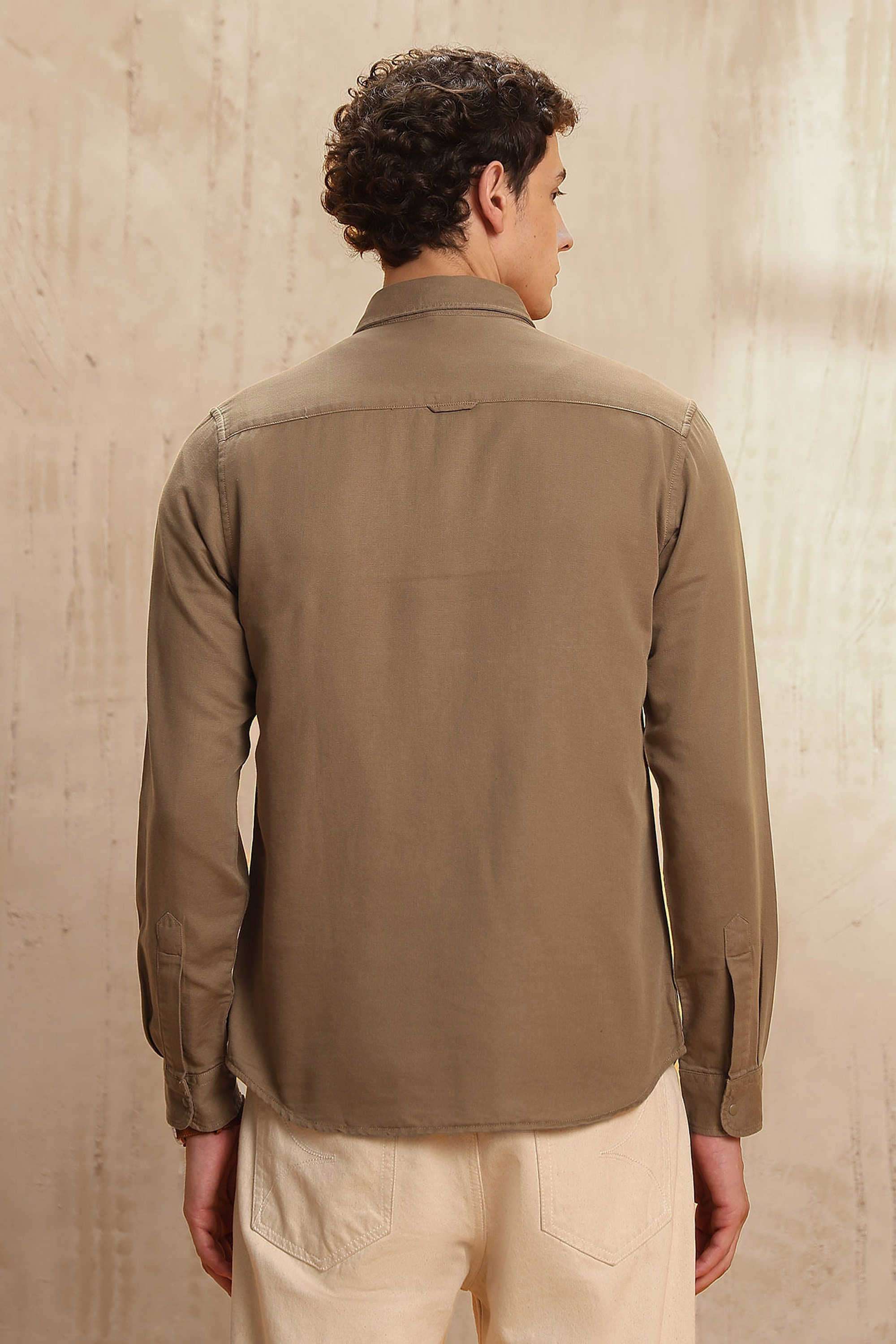 Solid-Cotton-Regular-Fit-Men-s-Casual-Shirt