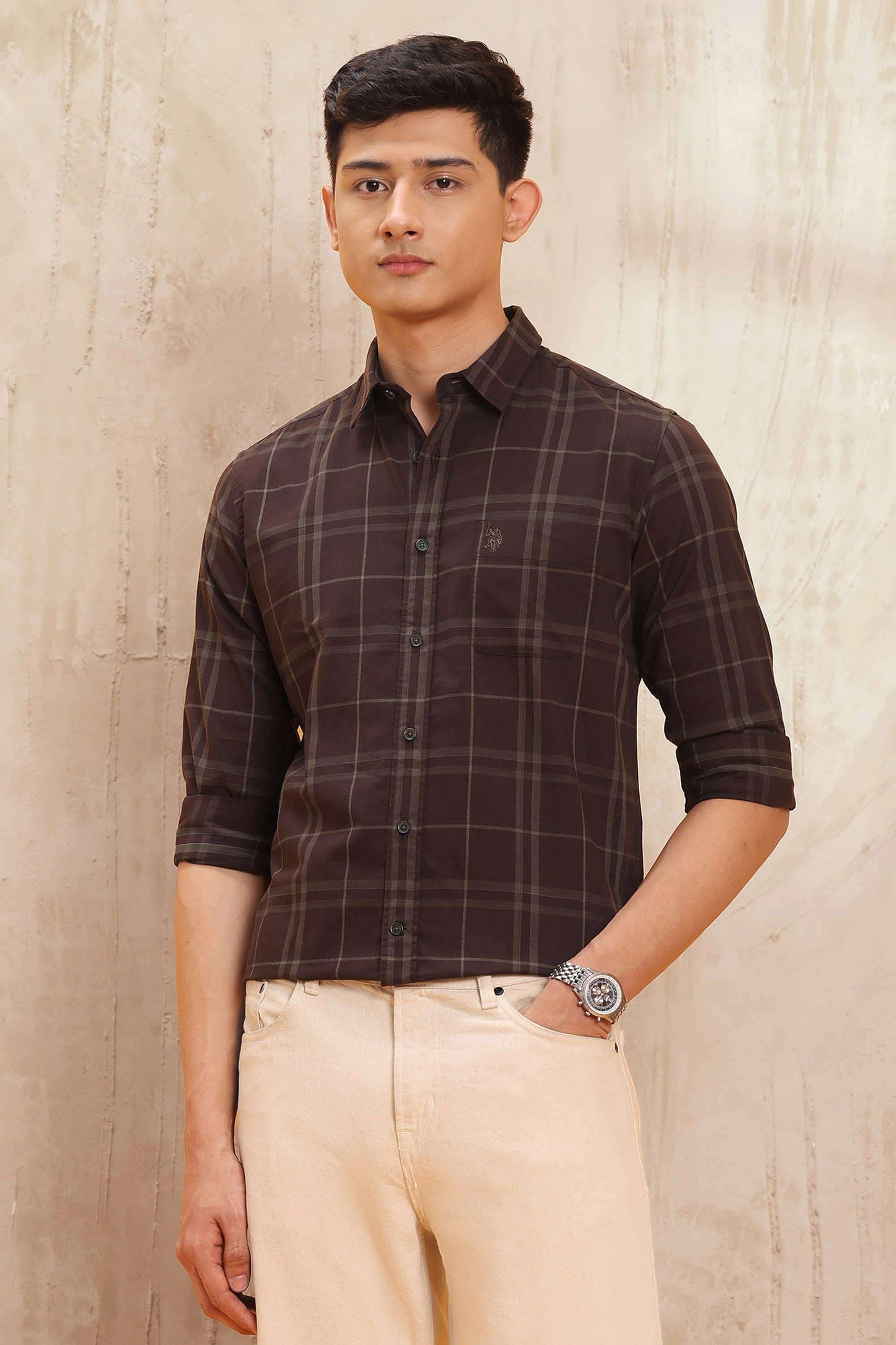 Checks-Cotton-Men-Casual-Wear-Regular-Fit-Shirt