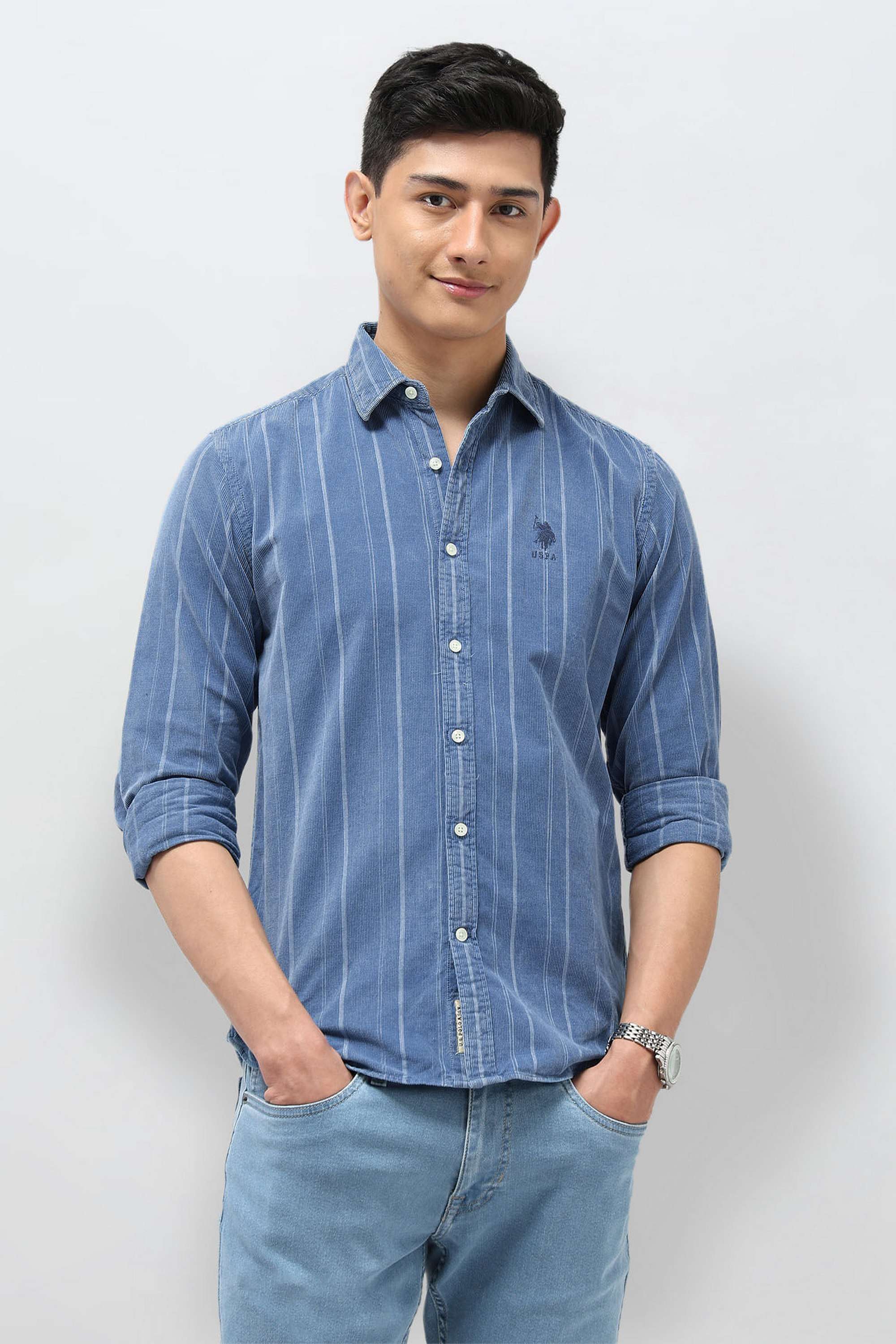 Stripes-Cotton-Regular-Fit-Men-s-Casual-Wear-Shirt