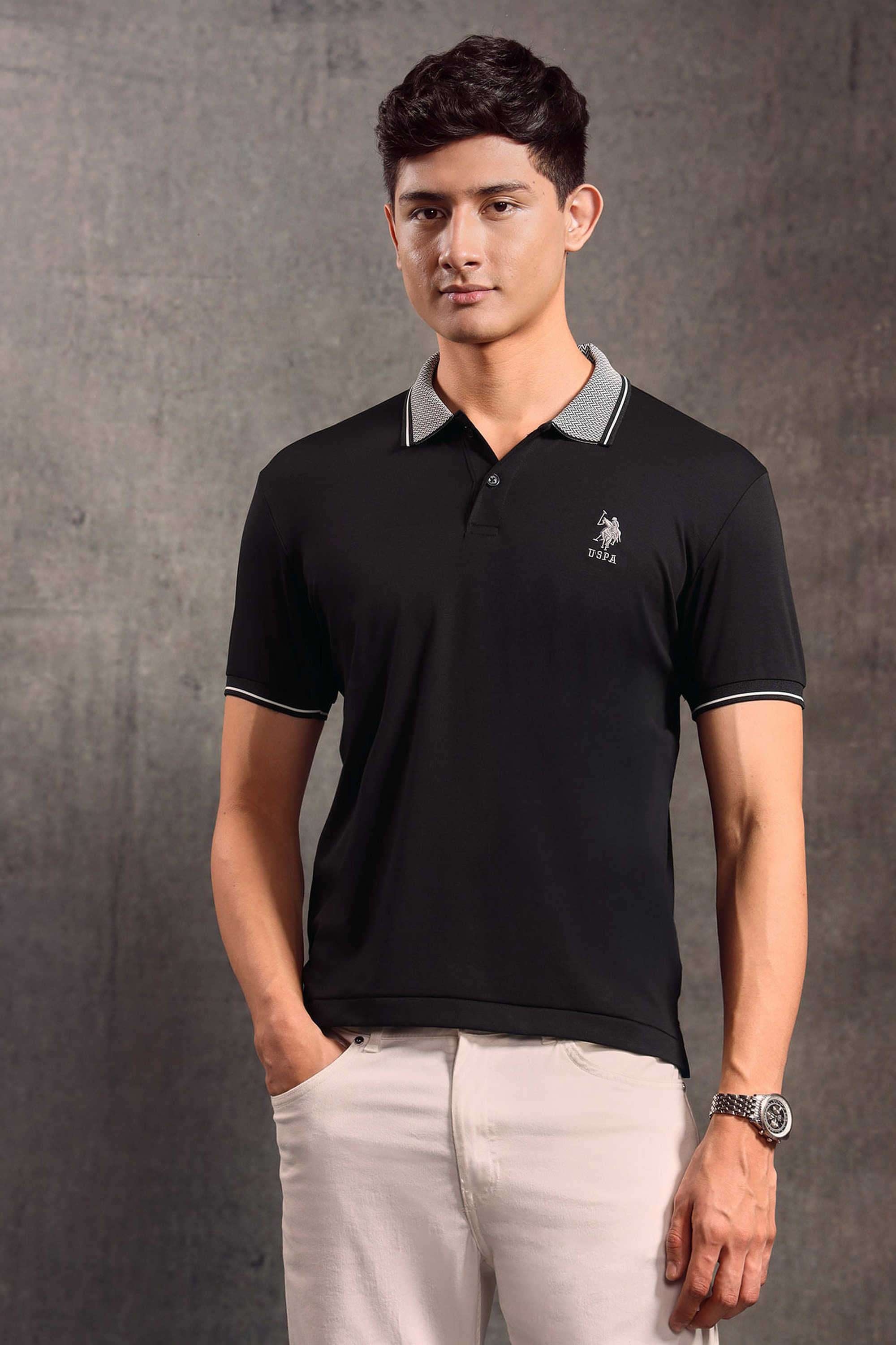 Solid-Nylon-Polo-Men-s-T-Shirt