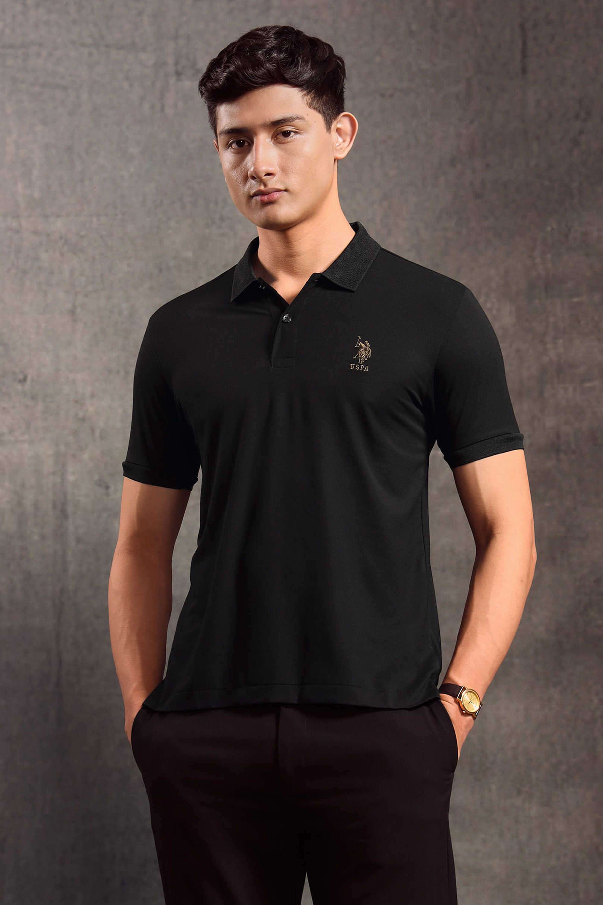 Solid-Nylon-Polo-Men-s-T-Shirt