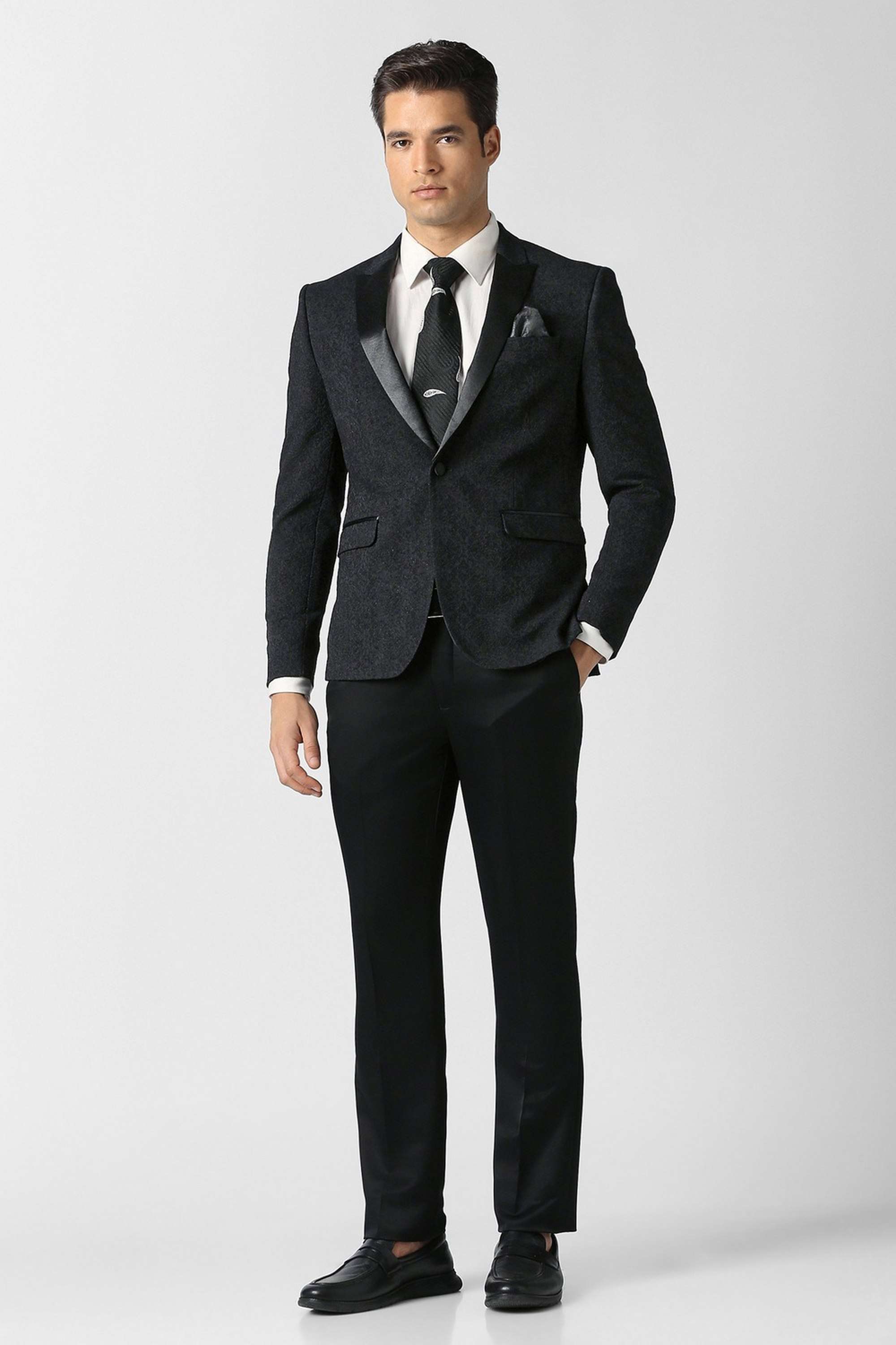 Jacquard-Polyester-Skinny-Fit-Men-s-Suit