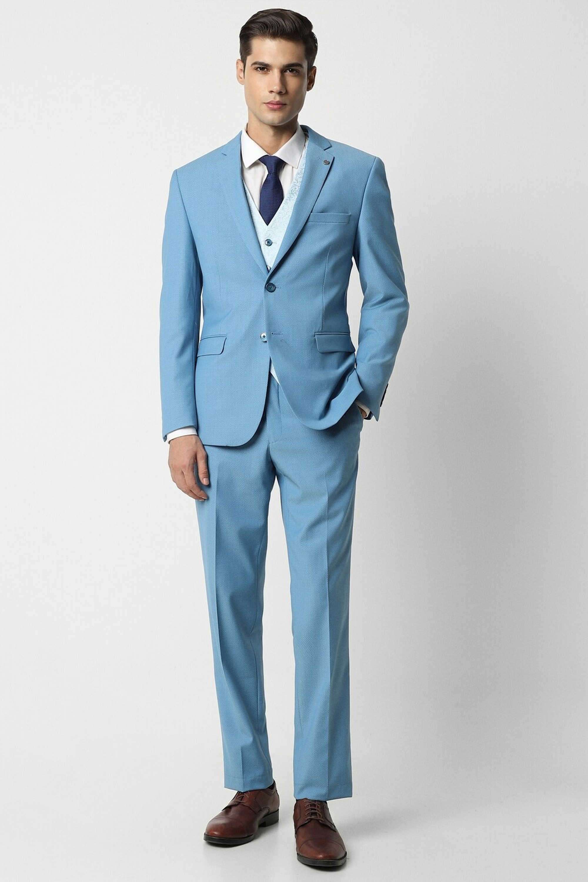 Textured-Blended-Fabric-Slim-Fit-Men-Formal-Wear-Suit