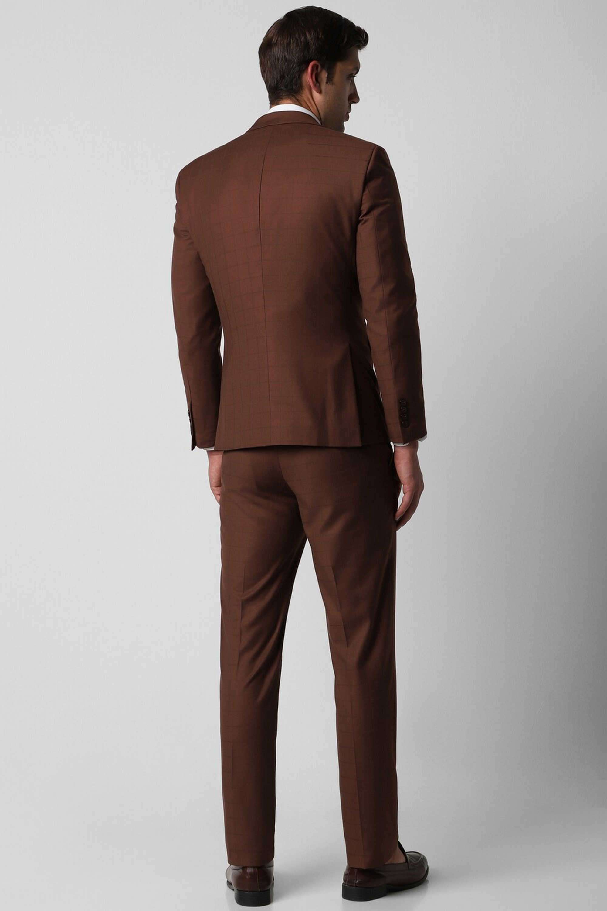 Checks-Blended-Fabric-Men-Formal-Wear-Suit