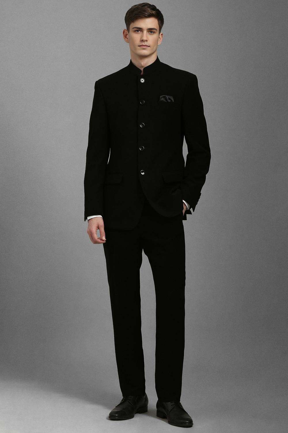 Solid-Polyester-Slim-Fit-Men-s-Suit