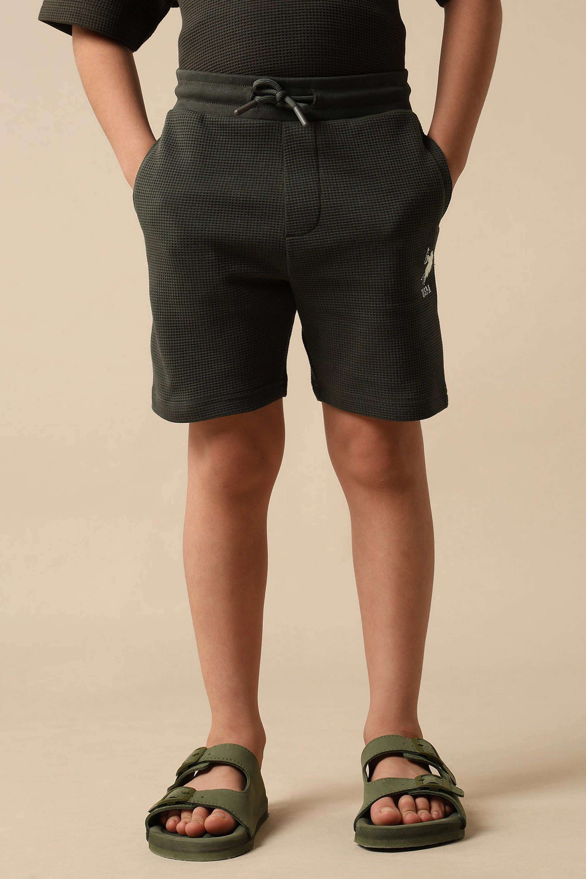 Textured-Regular-fit-Cotton-Boy-s-Casual-Wear-Shorts