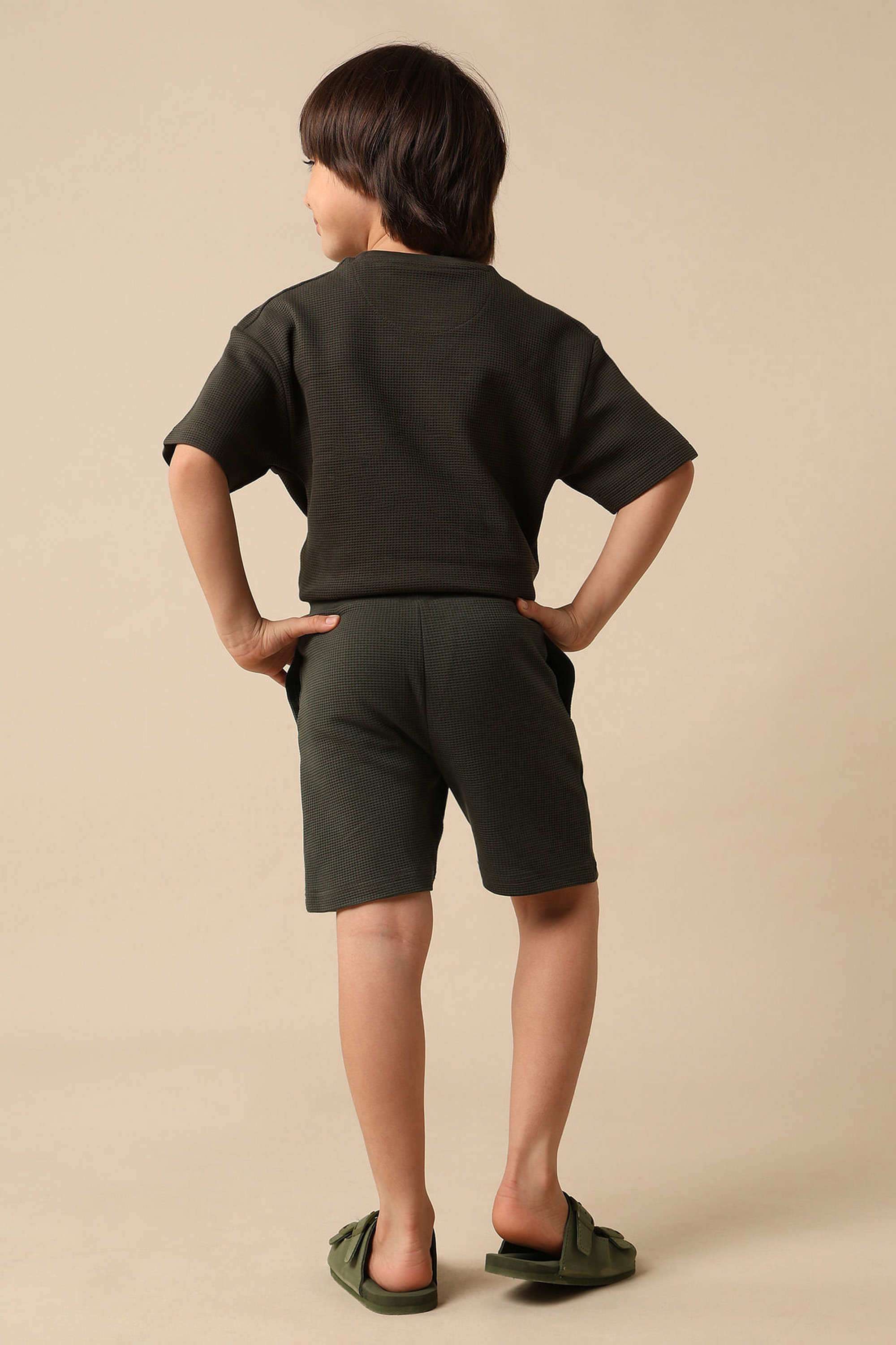 Textured-Regular-fit-Cotton-Boy-s-Casual-Wear-Shorts