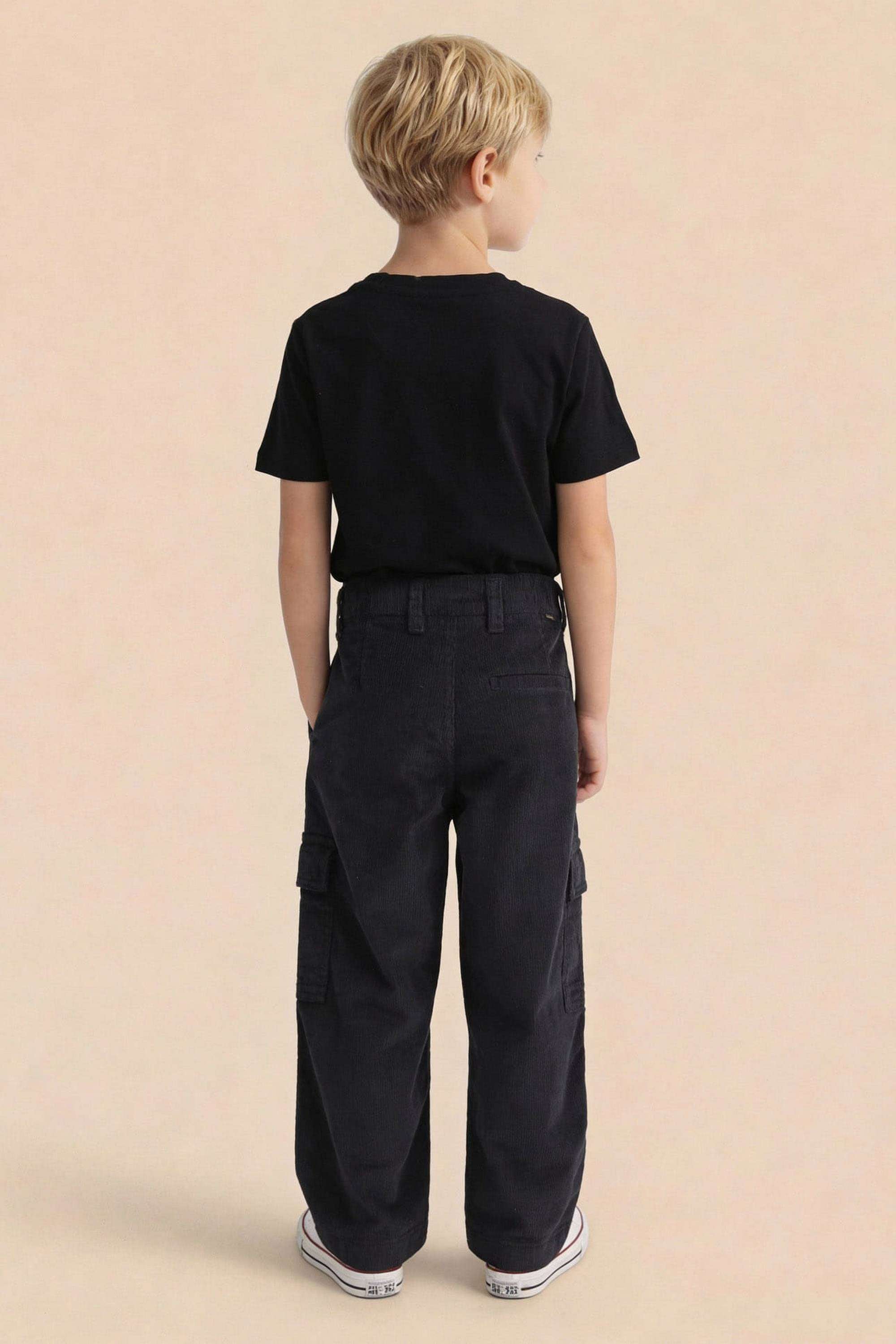 Solid-Blended-Fabric-Regular-Fit-Boys-Trousers