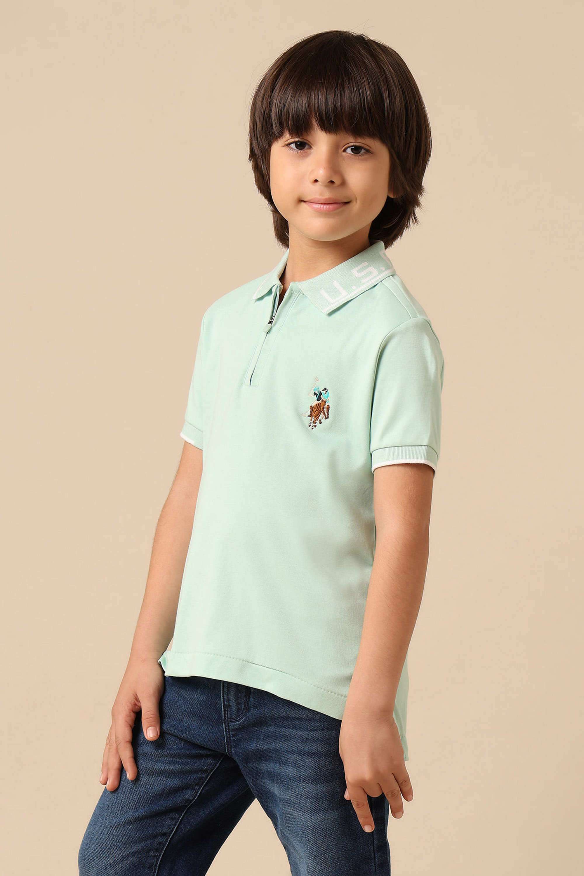 Solid-Cotton-Collared-Boys-T-Shirt