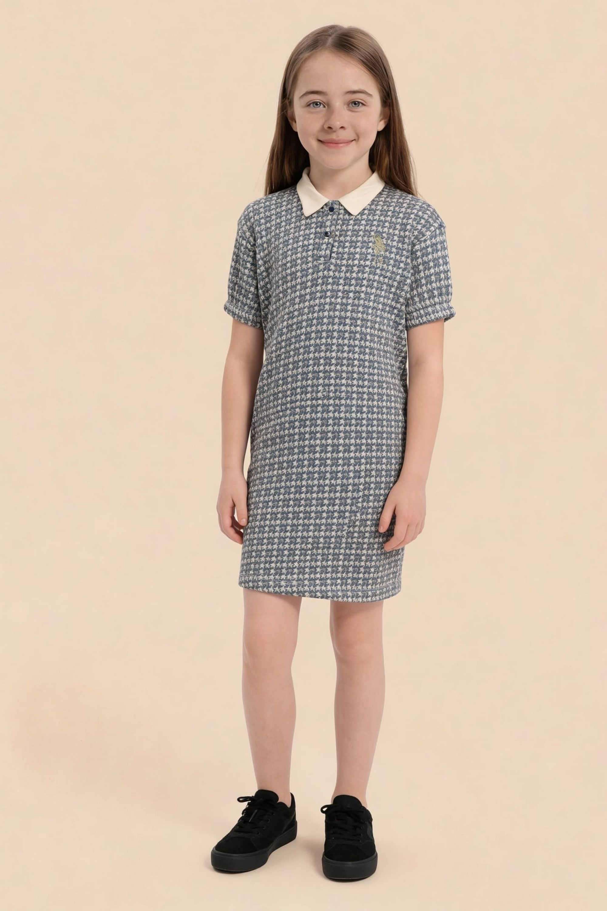 Solid-Polyester-Collared-Girls-Casual-Wear-Dress