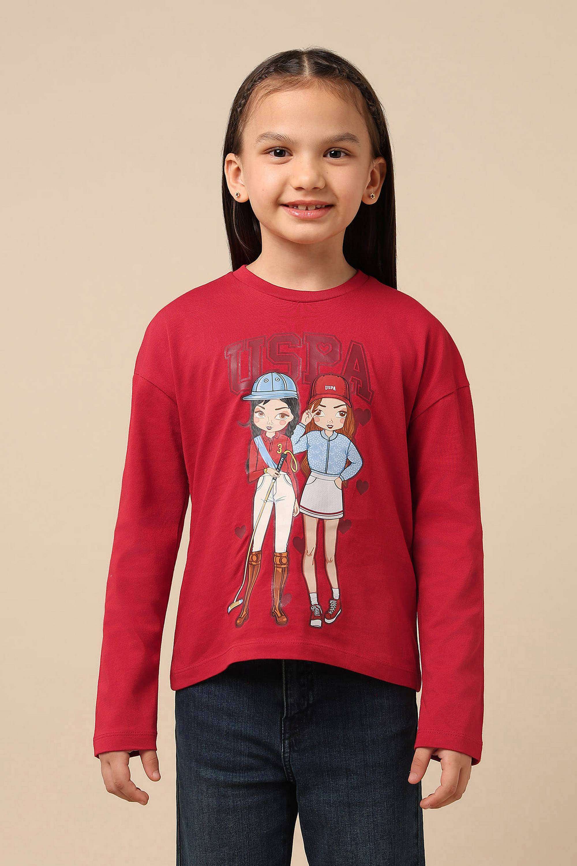 Printed-Cotton-Round-neck-Girls-Top