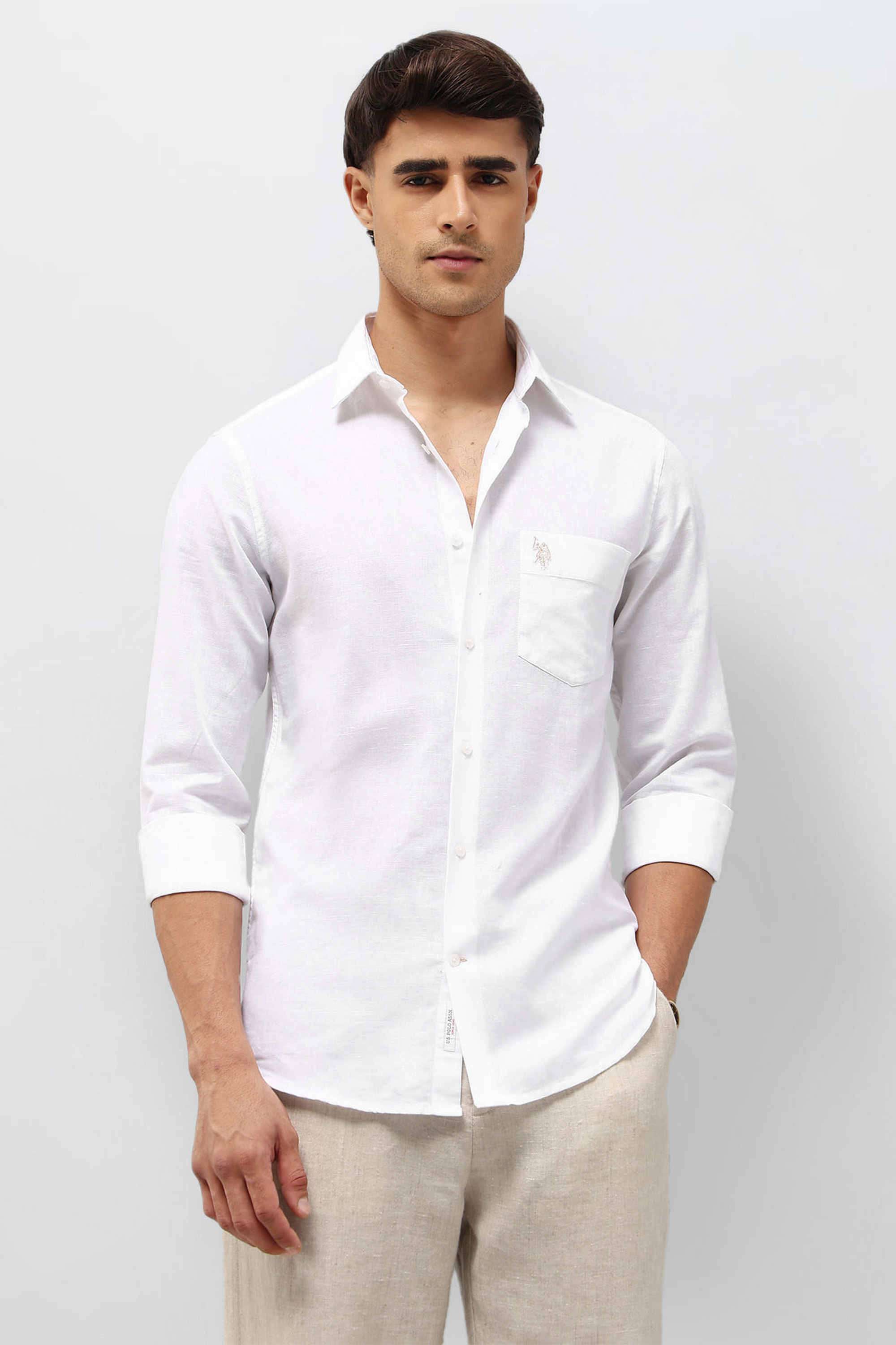 Solid-Cotton-Tailored-Fit-Men-s-Casual-Wear-Shirt