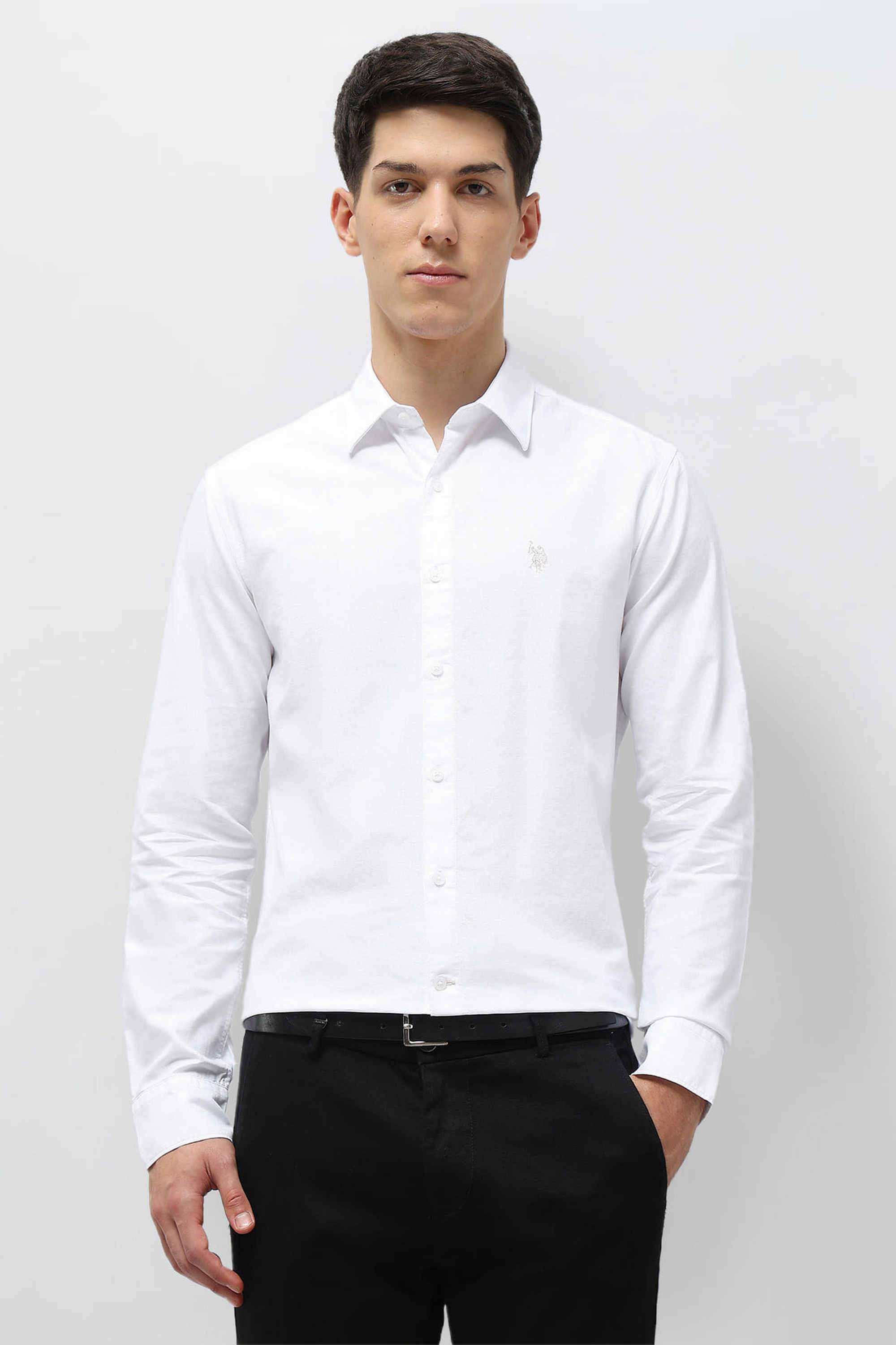 Oxford-Solid-Cotton-Super-Slim-Fit-Men-s-Formal-Wear-Shirt