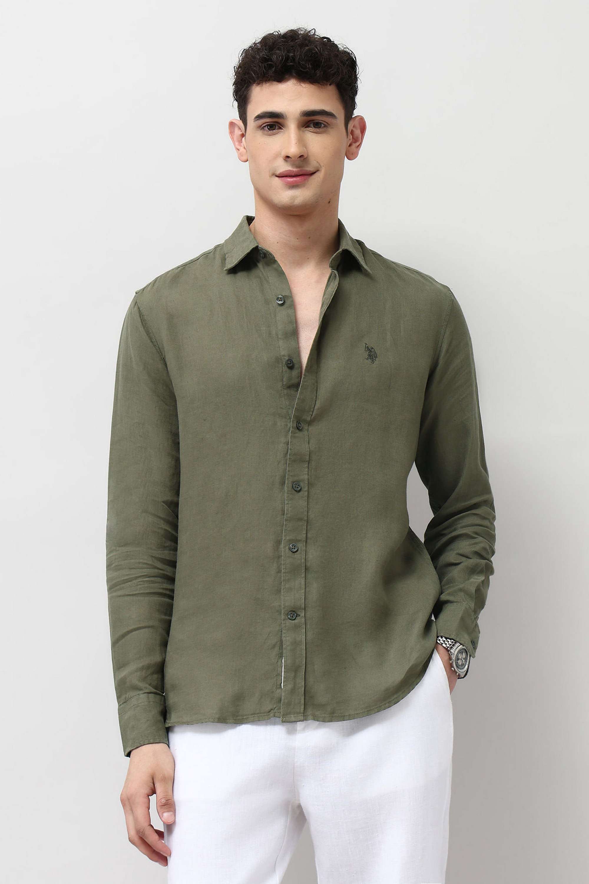 Solid-Linen-Super-Slim-Fit-Men-s-Casual-Wear-Shirt
