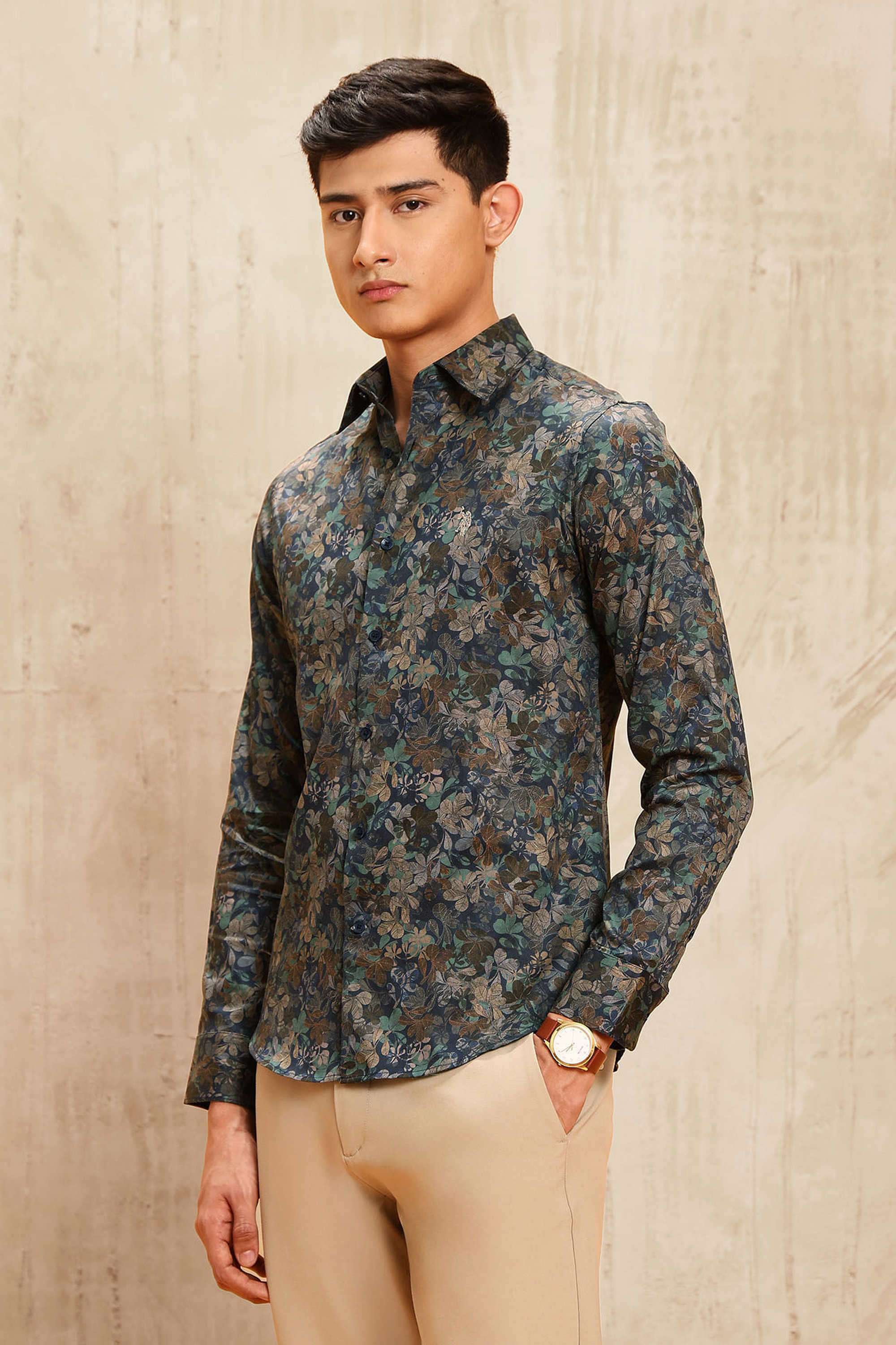 Printed-Cotton-Men-Casual-Wear-Regular-Fit-Shirt