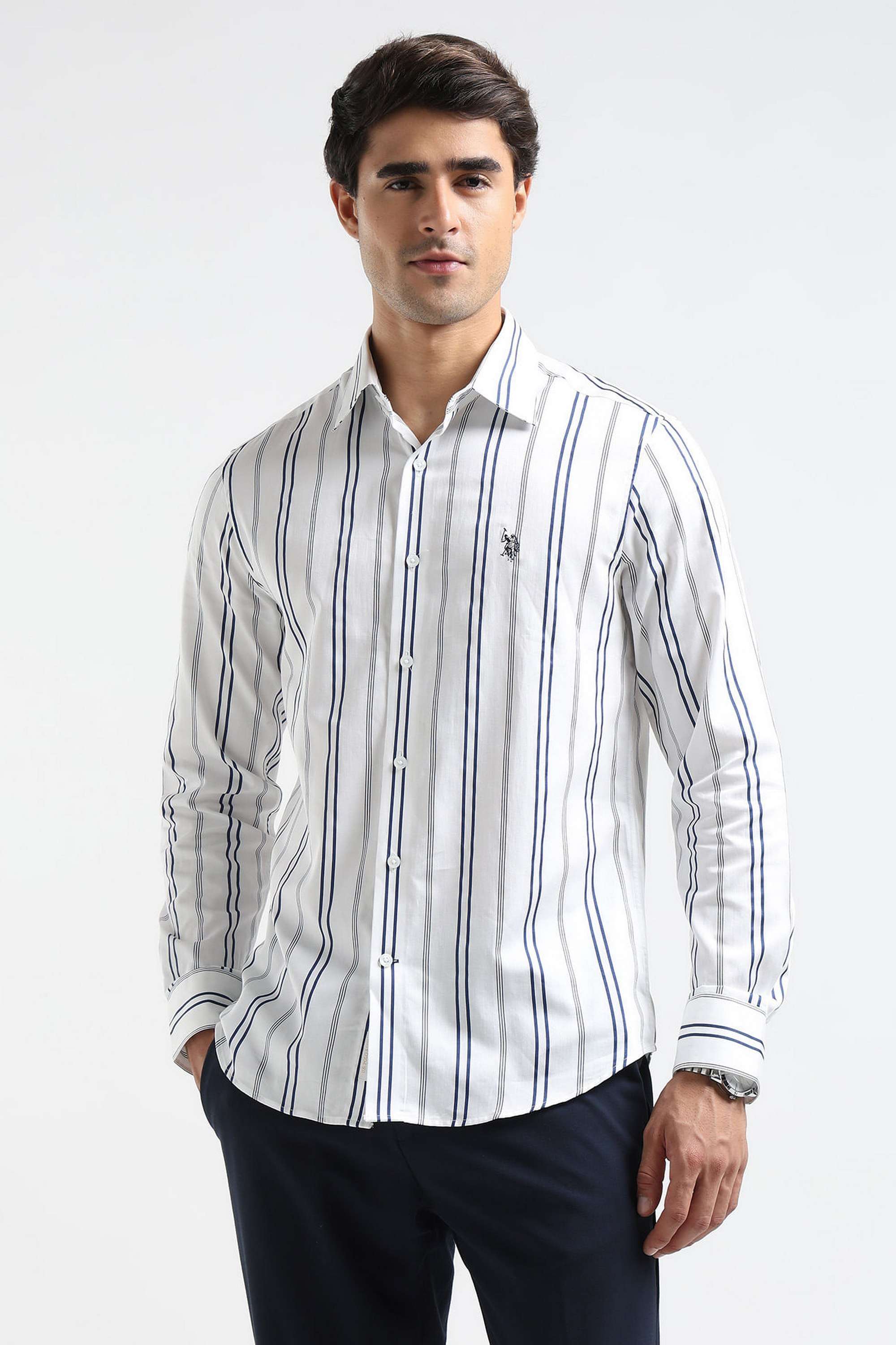 Stripes-Cotton-Super-Slim-Fit-Men-s-Casual-Wear-Shirt
