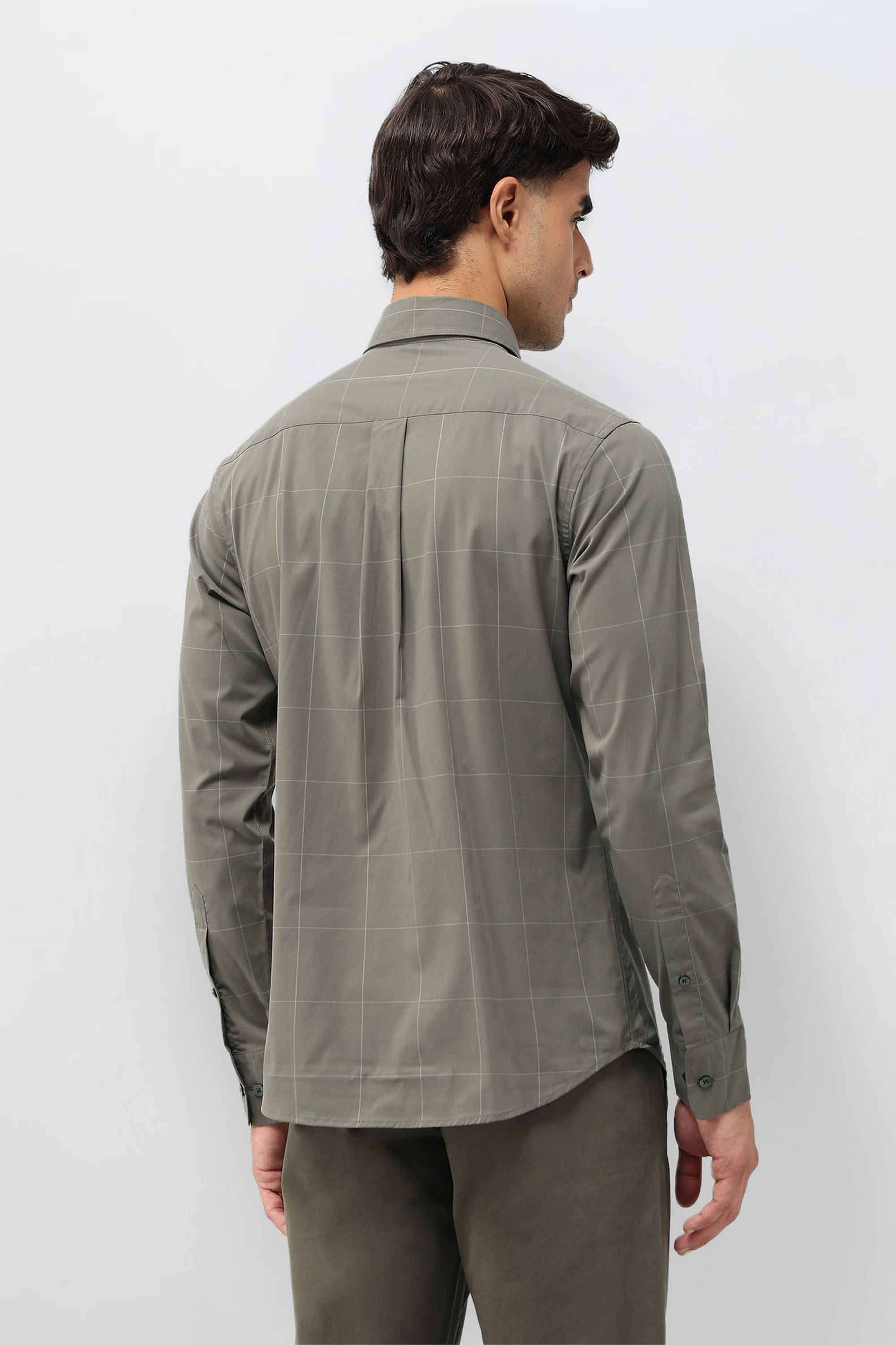 Checks-Cotton-Tailored-Fit-Men-s-Casual-Wear-Shirt