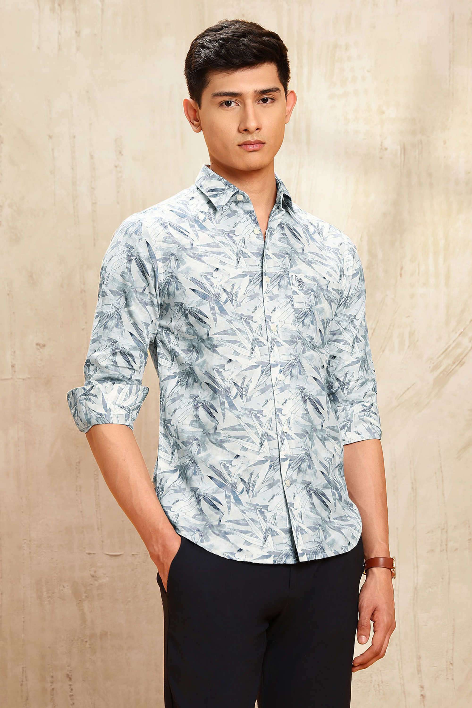 Printed-Cotton-Men-Casual-Wear-Regular-Fit-Shirt
