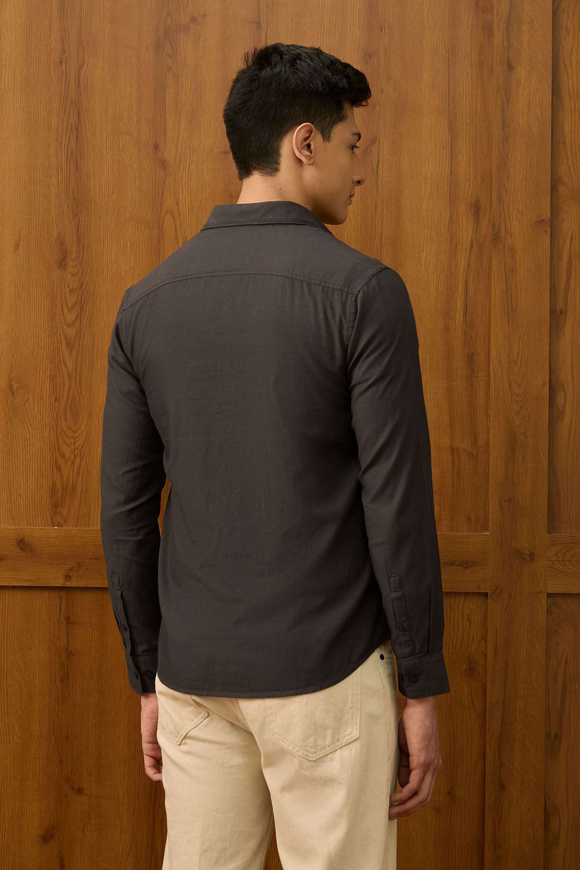 Solid-Cotton-Super-Slim-Fit-Men-s-Casual-Wear-Shirt