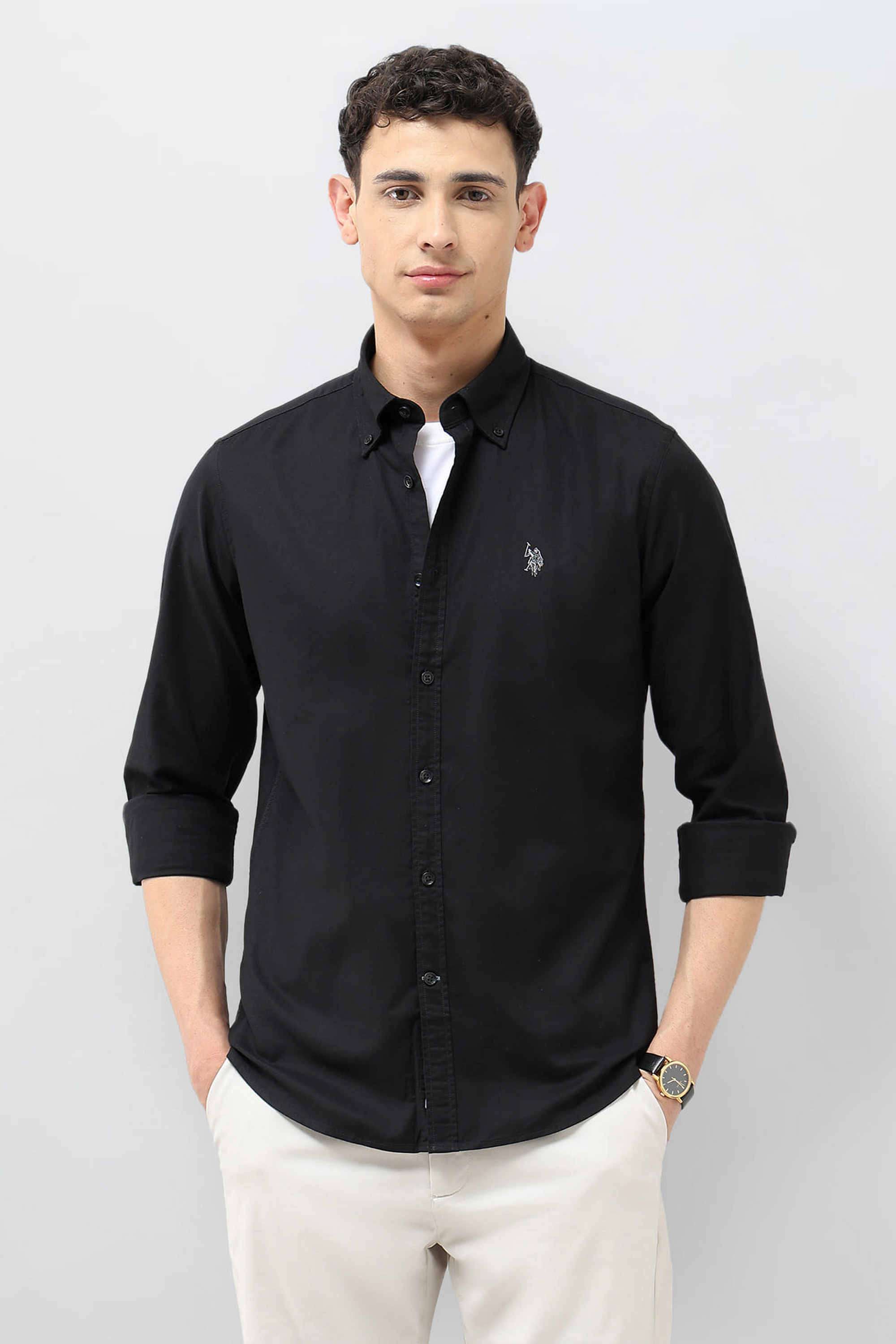 Oxford-Solid-Cotton-Super-Slim-Fit-Men-s-Casual-Wear-Shirt