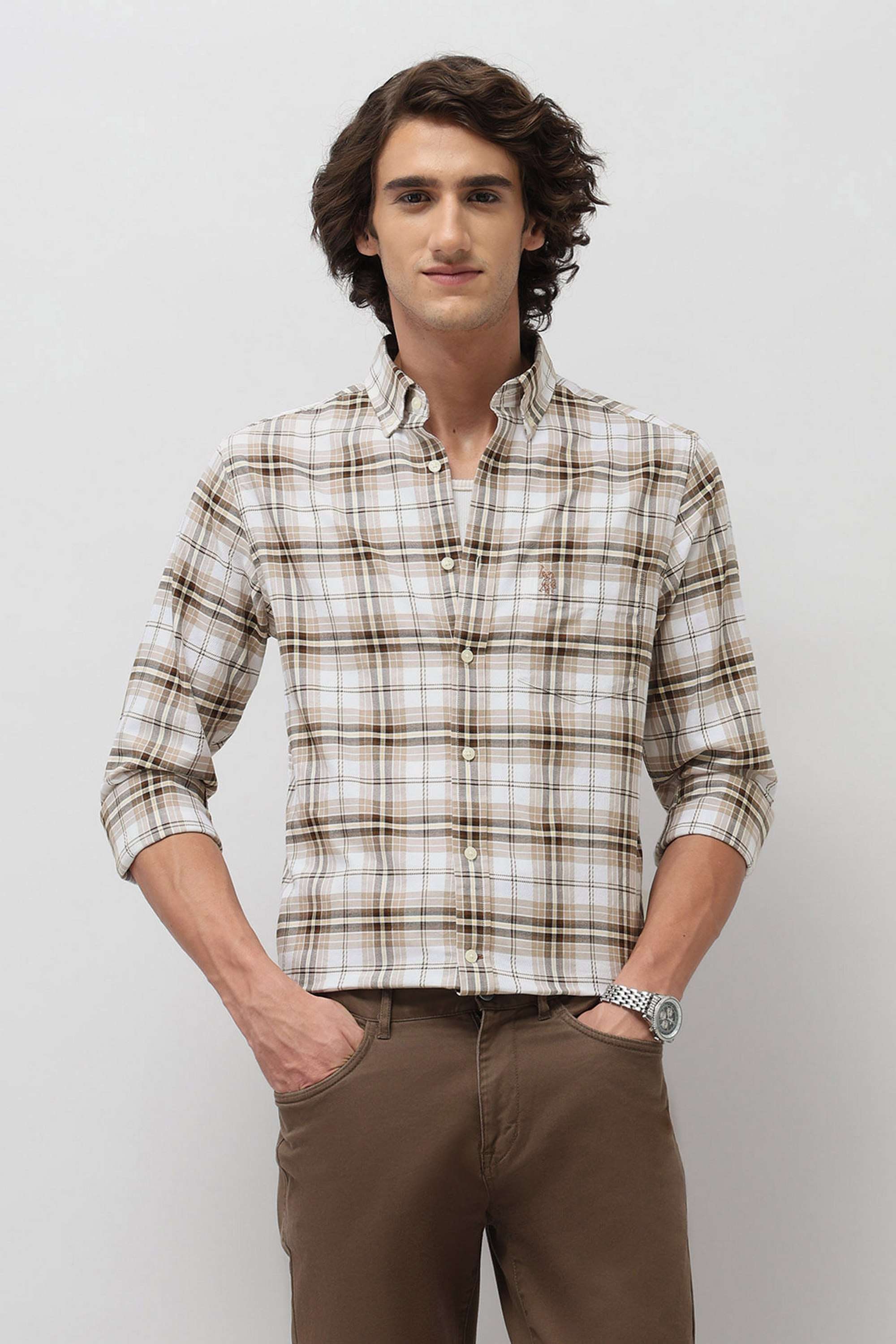 Checks-Cotton-Super-Slim-Fit-Men-s-Casual-Wear-Shirt