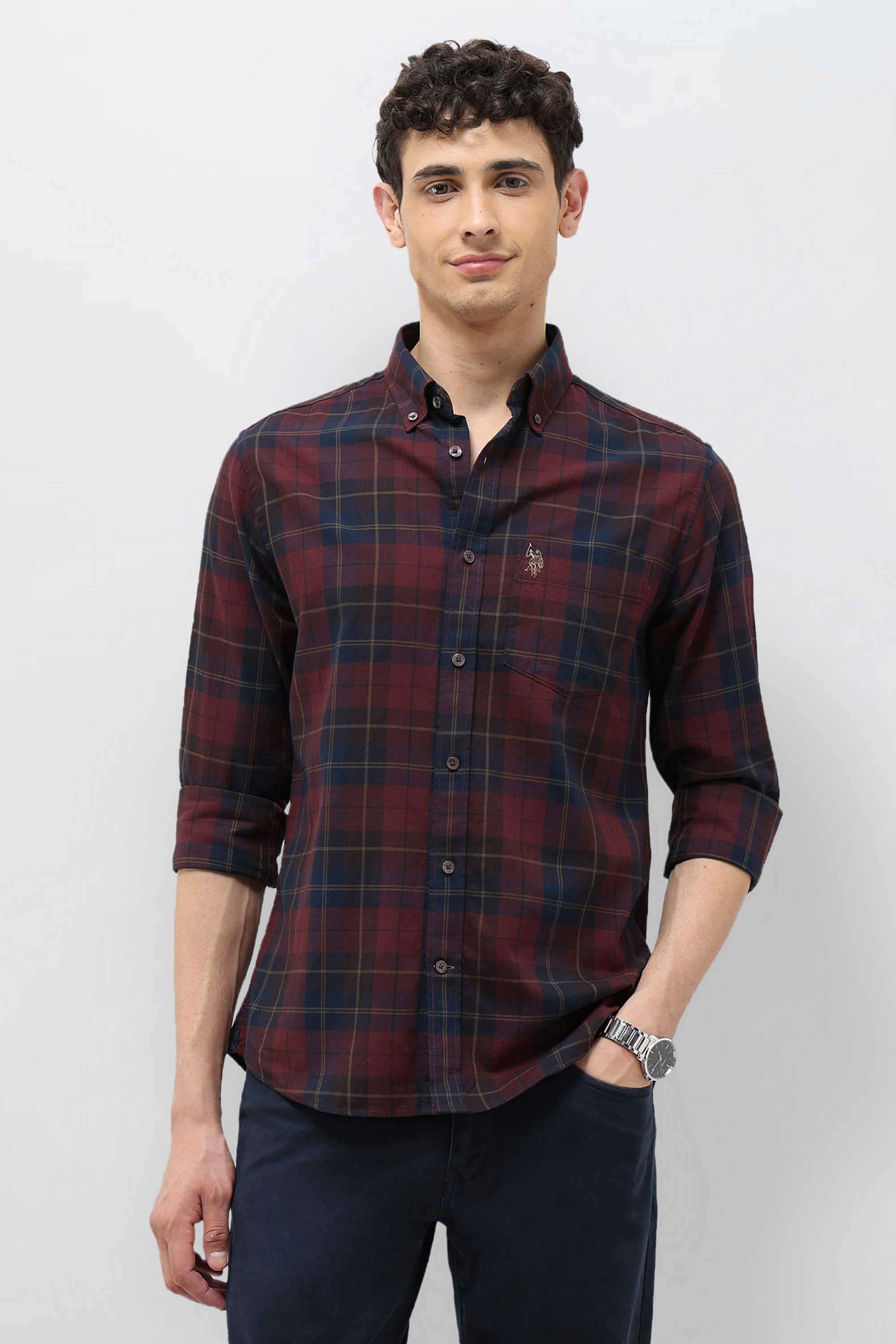 Checks-Cotton-Regular-Fit-Men-s-Casual-Shirt